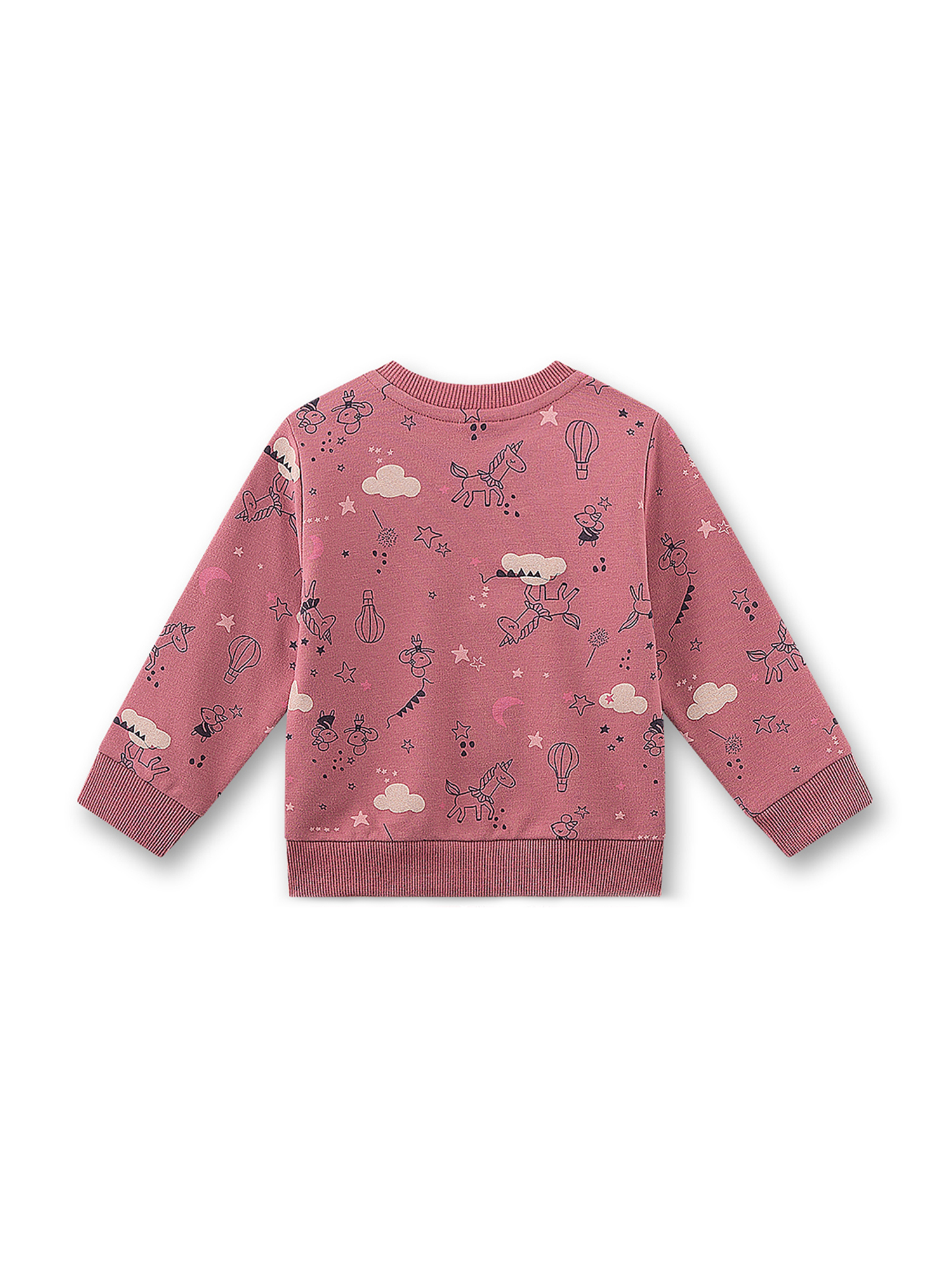 Kinderpullover,  rosa,  Einhorn Muster,  Wolken,  Sterne