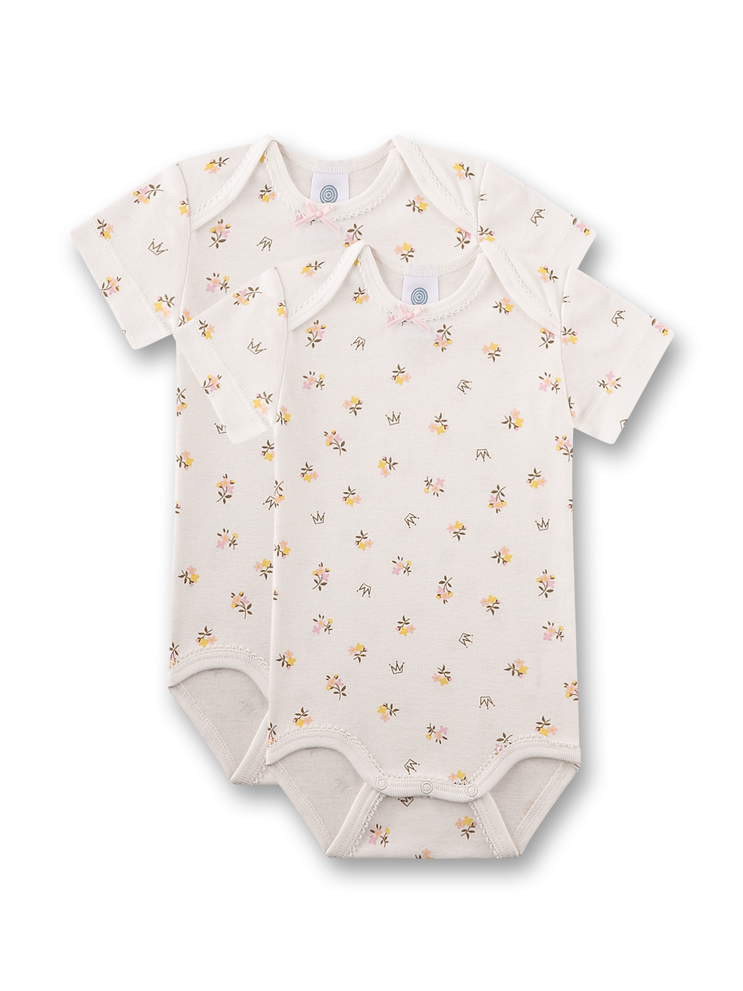 Baby-Body (Doppelpack) beige Blumen
