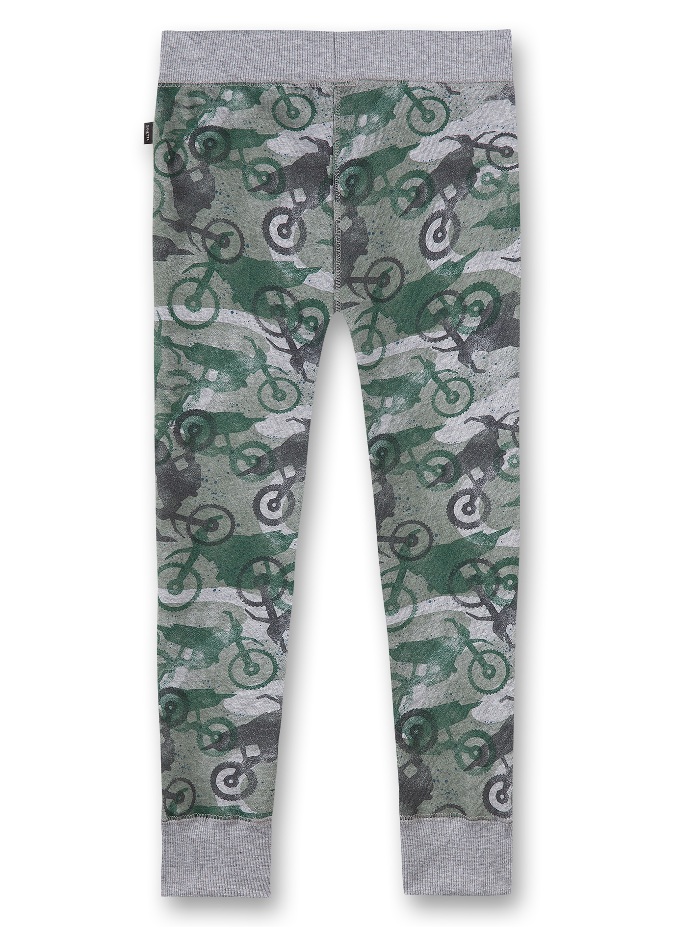 Jungen-Sweathose Graumelange Camouflage-Allover Motocross