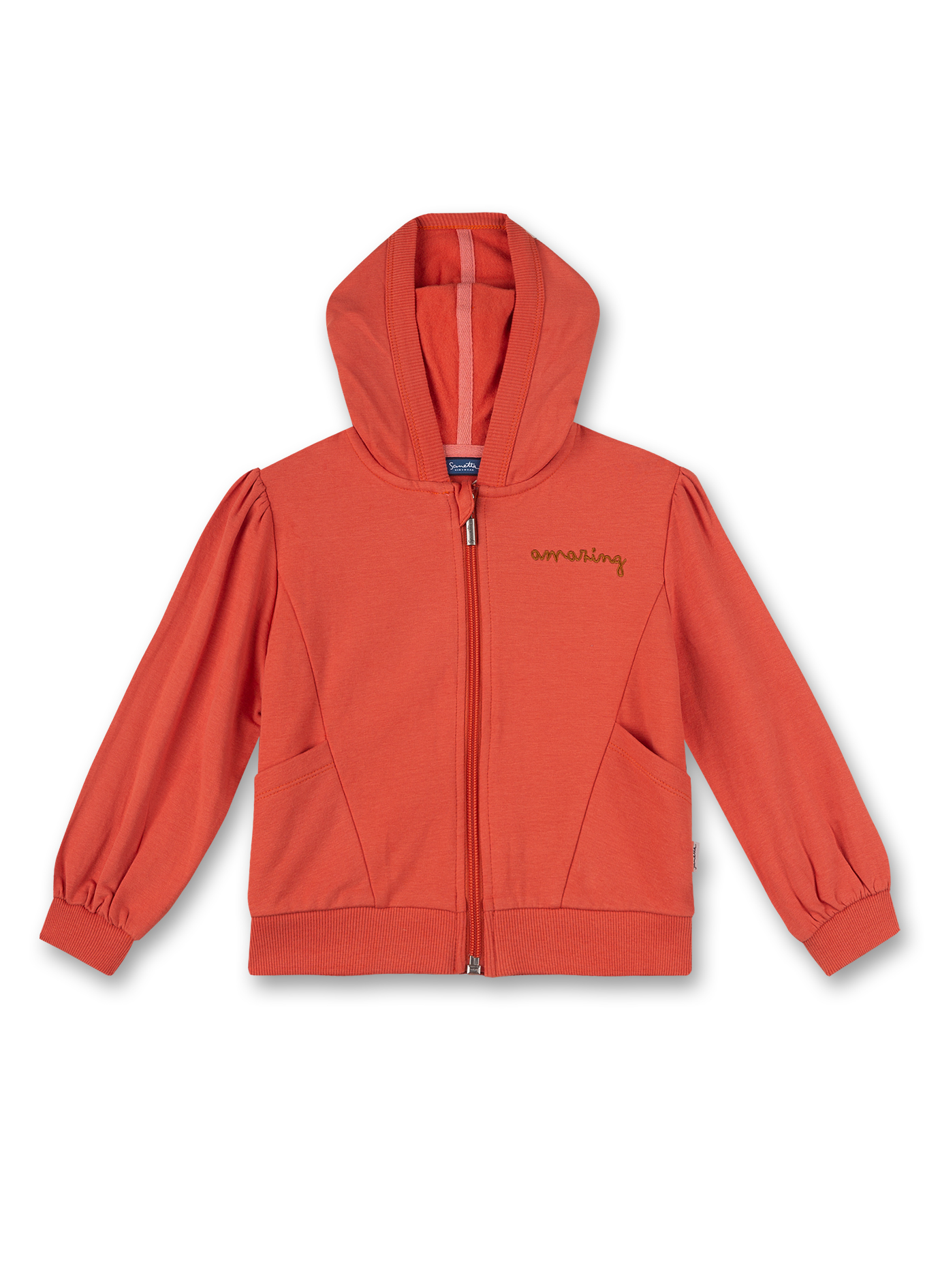 Mädchen-Sweatjacke Orange Flowers for You