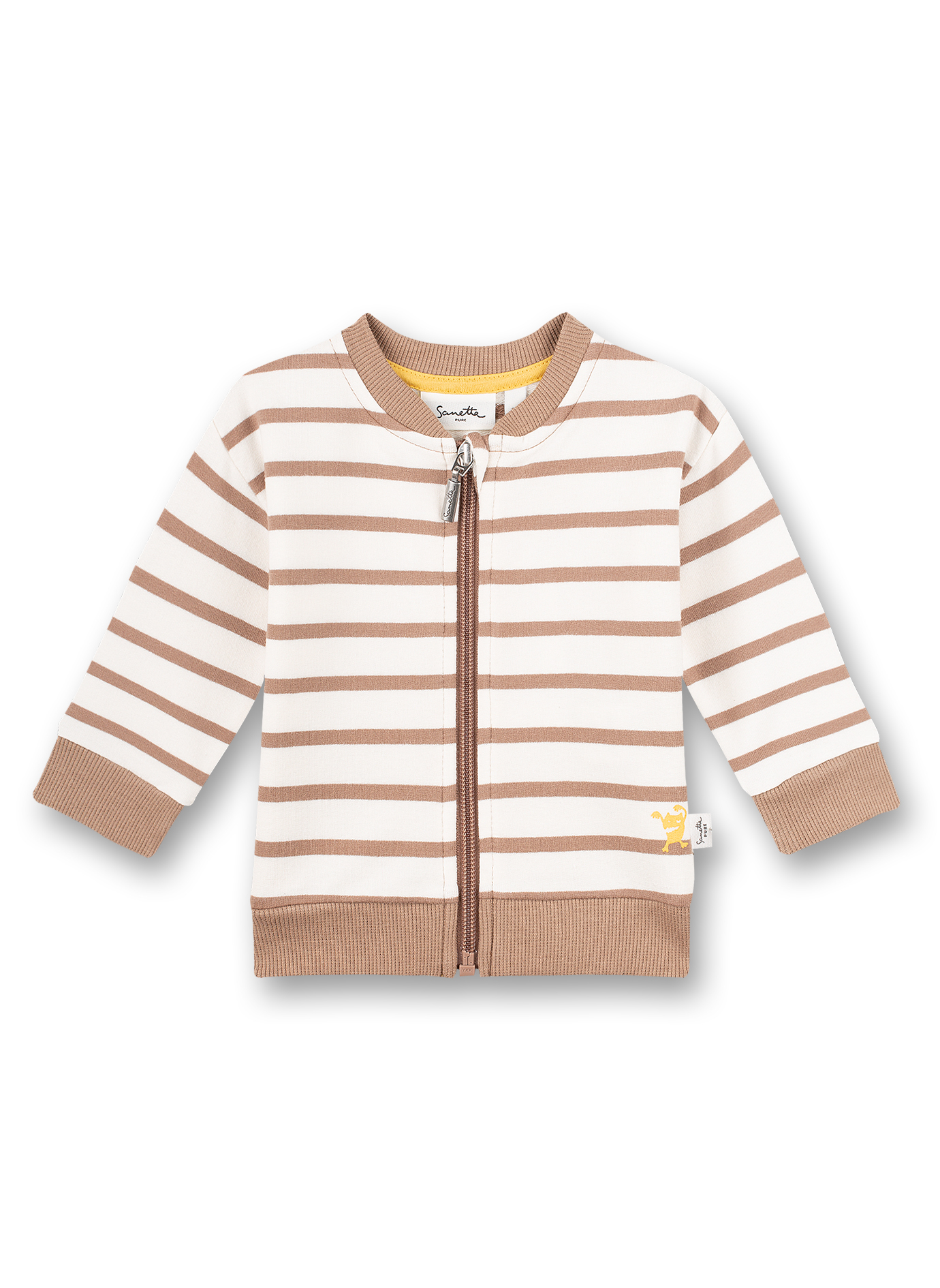 Jungen-Sweatjacke Braun Ringel