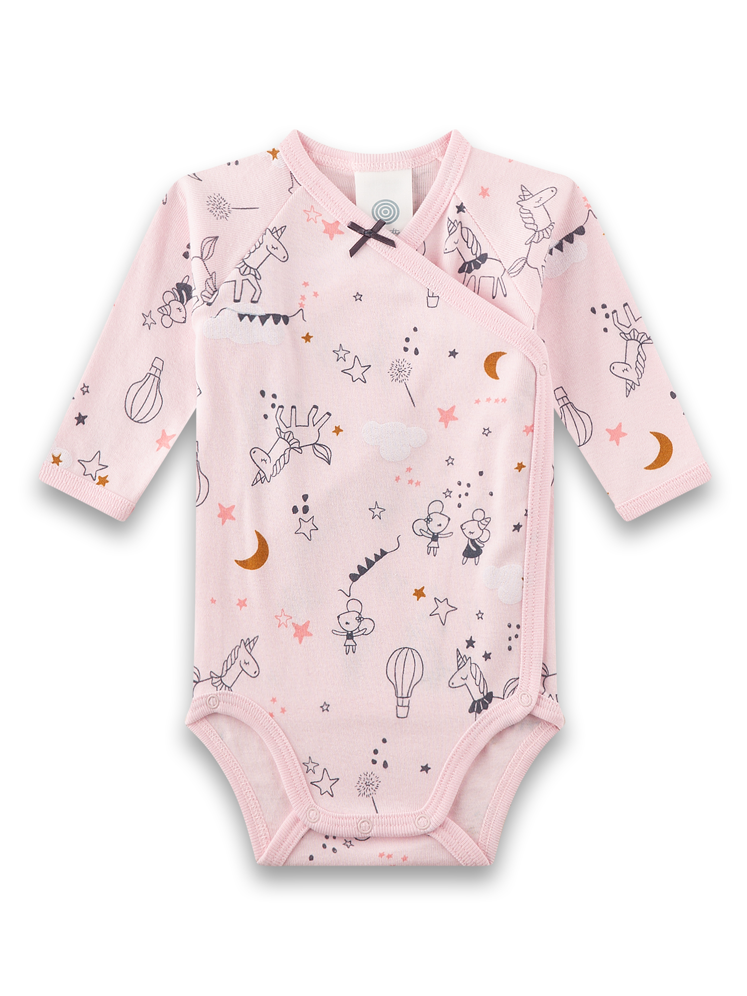 Babybodysuit, Langarm, Rosa, Unisex, Muster