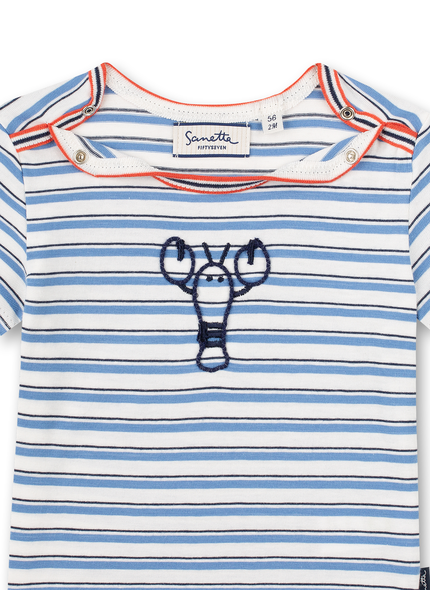 Jungen T-Shirt Off-White Ringel Little Lobster