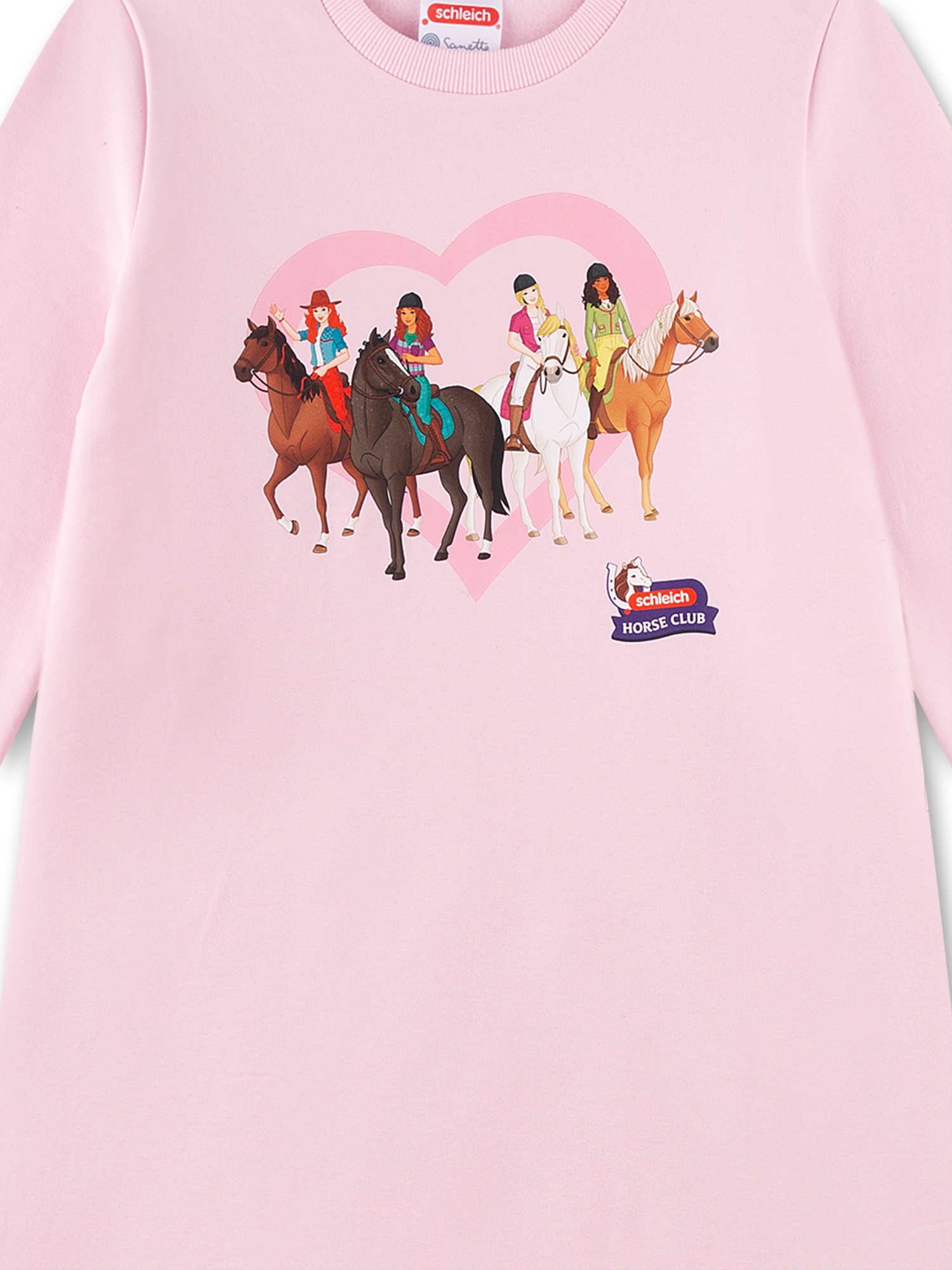 pink, langarmshirt, t-shirt, pferd, herz