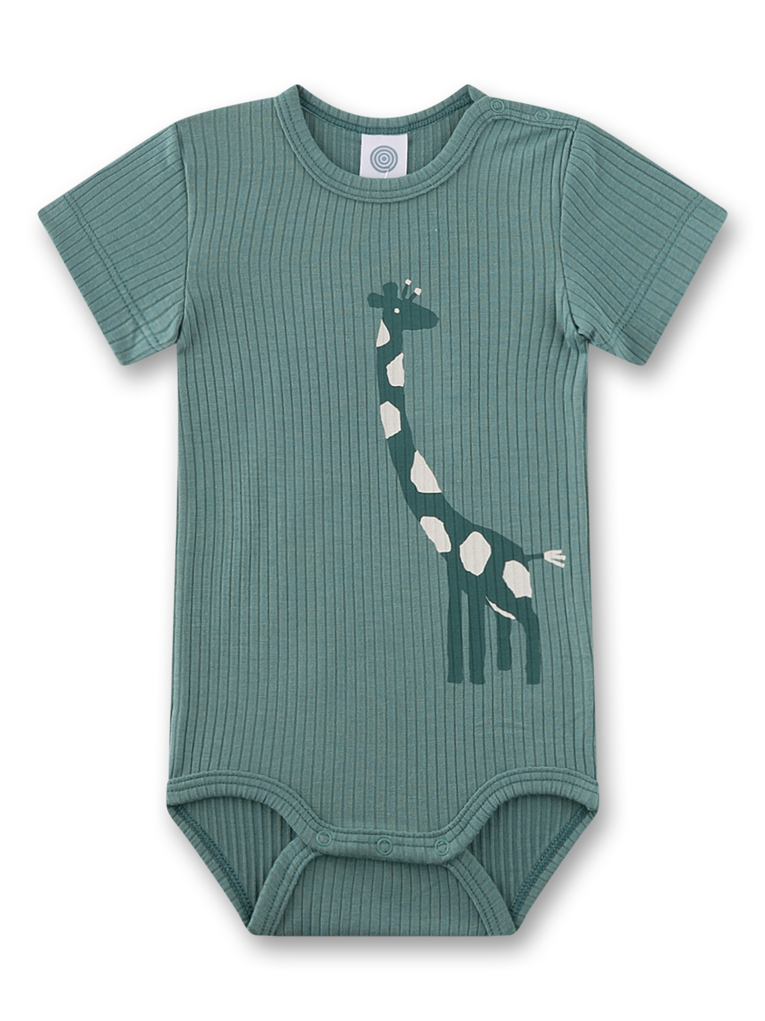 Baby-Body kurzarm grün Giraffe