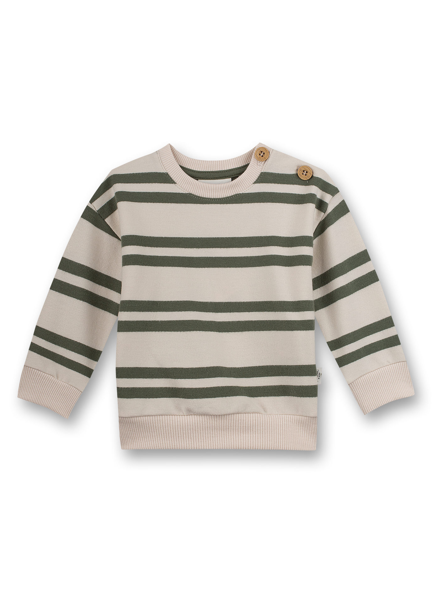 Jungen-Sweatshirt Grün Ringel