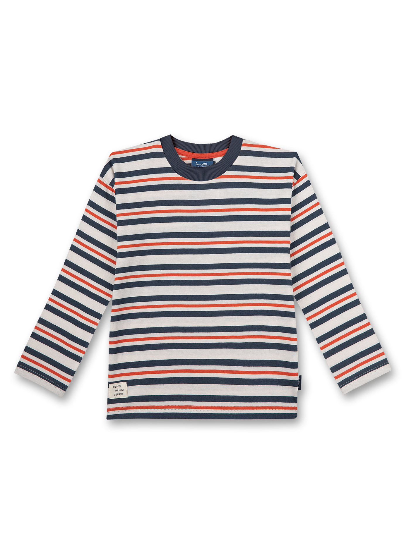 Jungen-Shirt langarm Beige geringelt Expedition
