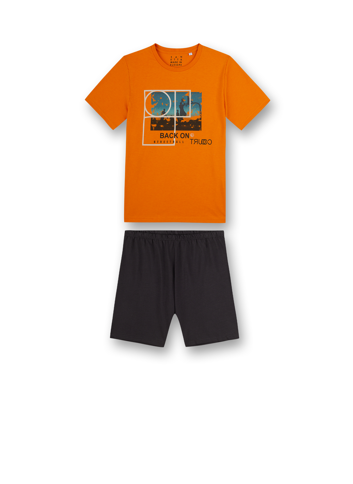 Jungen-Schlafanzug kurz Orange Street Vibes