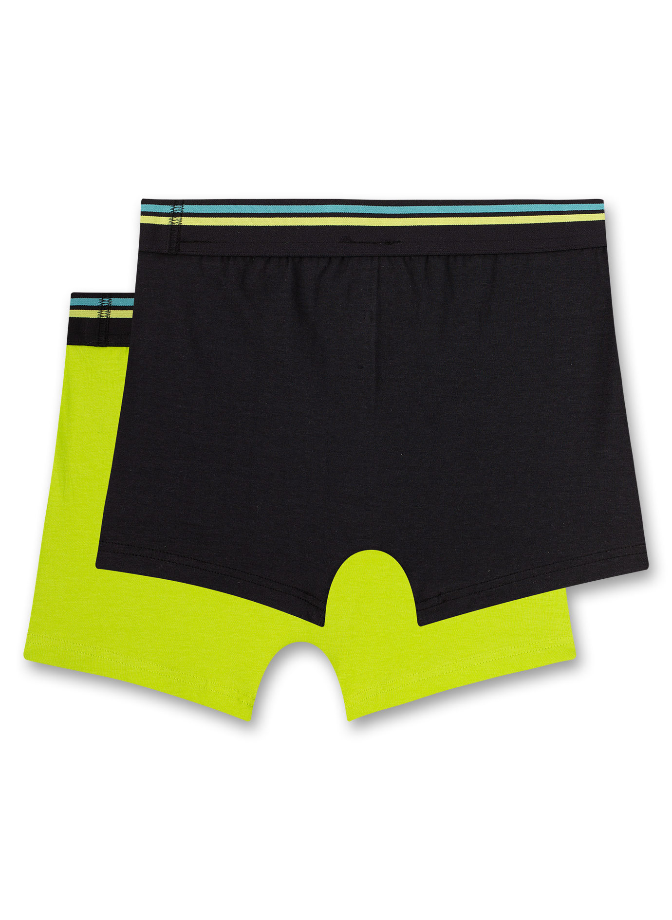 Jungen-Hipshorts (Doppelpack) Neongrün und Schwarz Networking