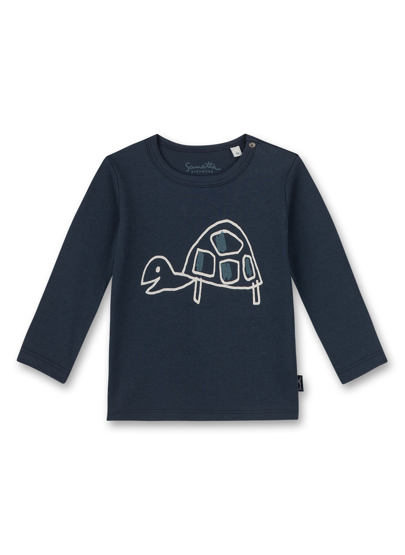 Jungen-Shirt langarm Dunkelblau Turtle