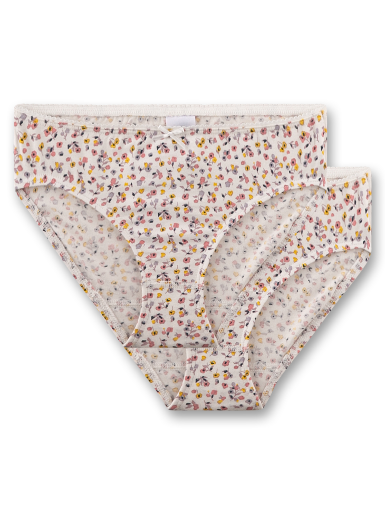 Mädchen-Rioslip (Doppelpack) beige Blumen