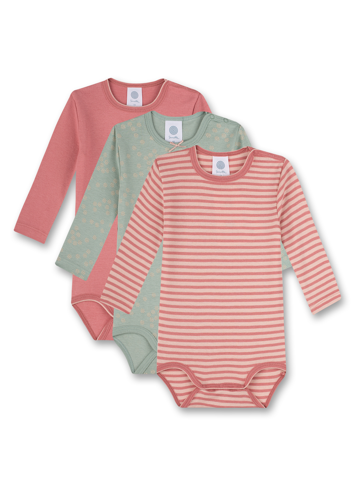 Body (Dreierpack) Rosa und Grün