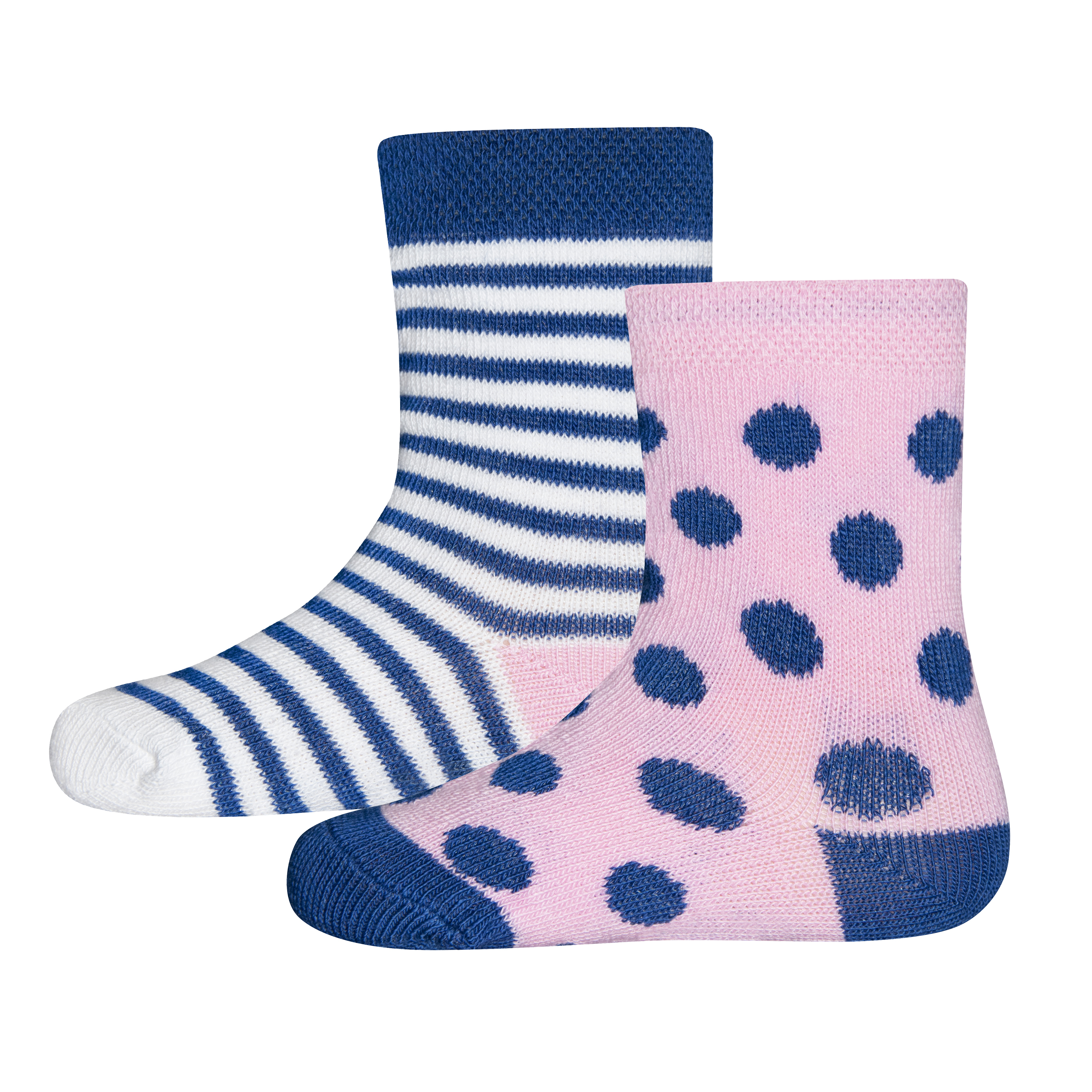 Mädchen-Socken (Doppelpack) Rosa und Ringel