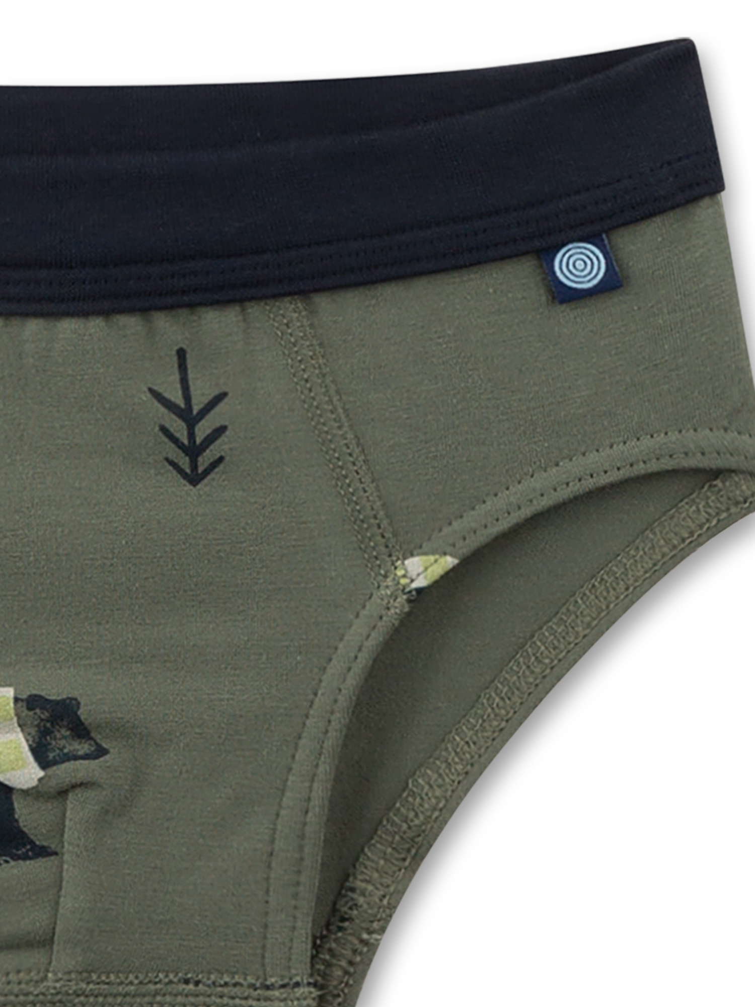 shorts, grün, marineblauer Bund, weiches Material, Printmuster