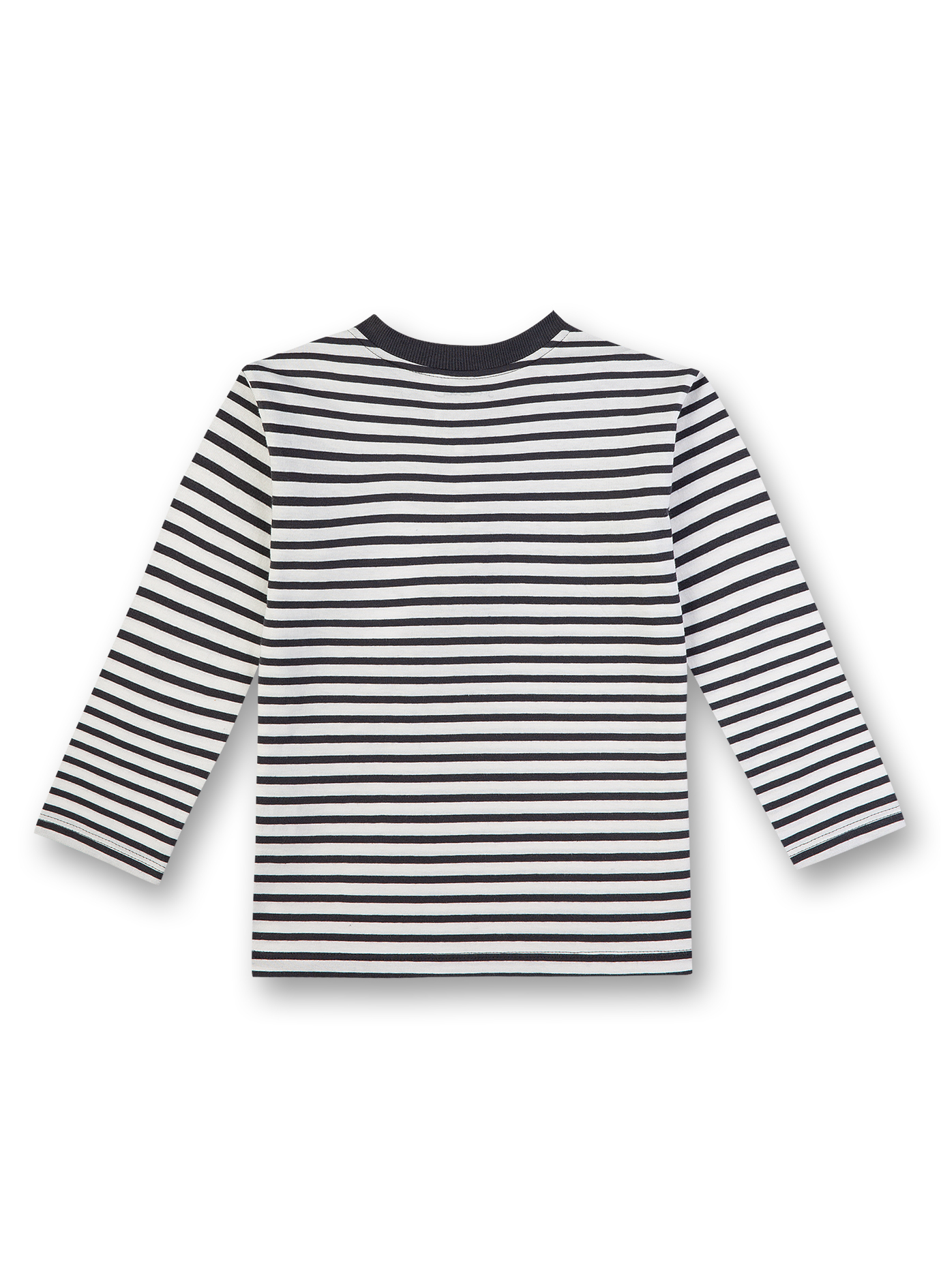 Jungen-Shirt langarm Dunkelgrau-geringelt