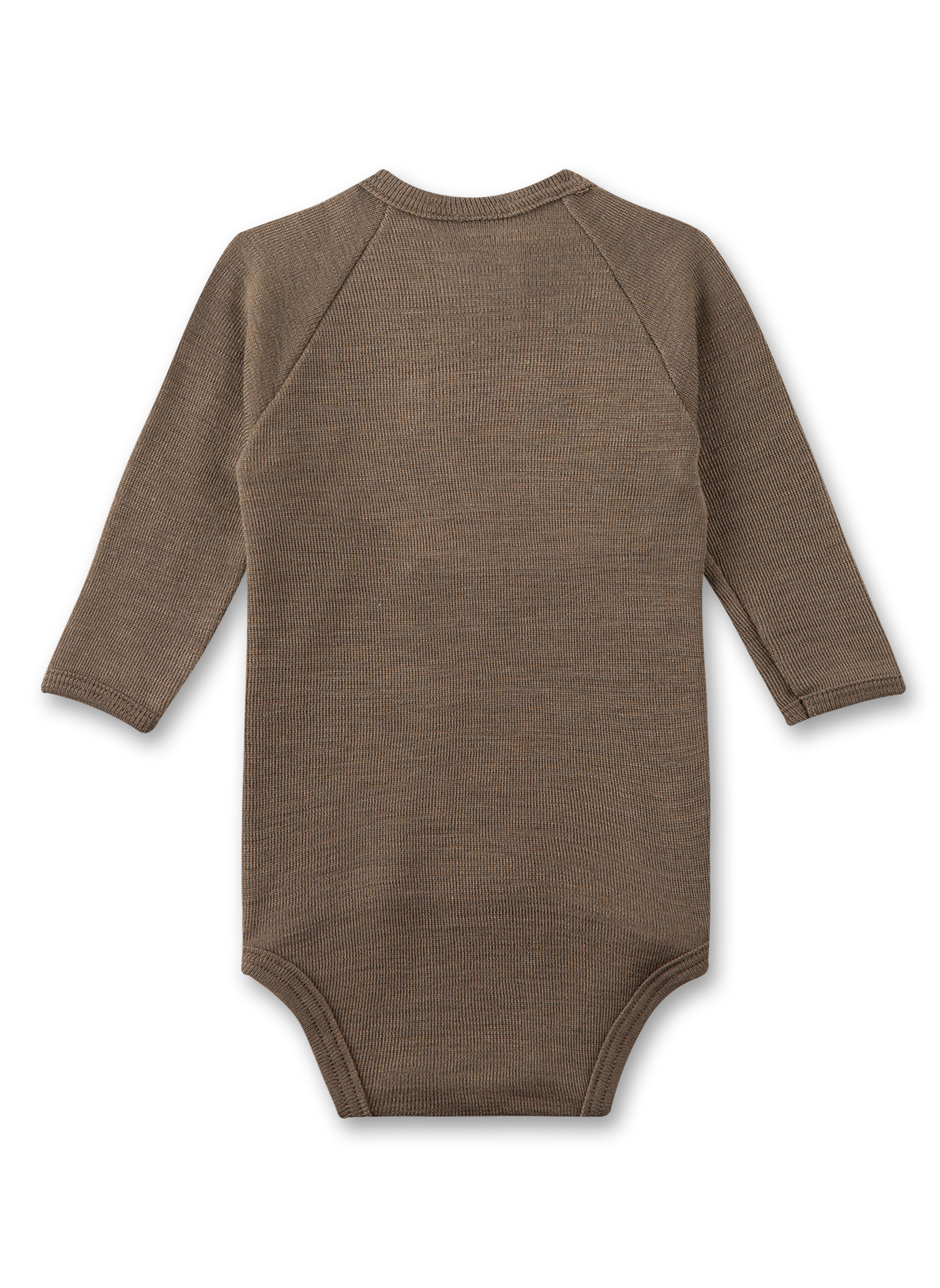 Wickelbody langarm Beige aus Merino-Wolle & Seide