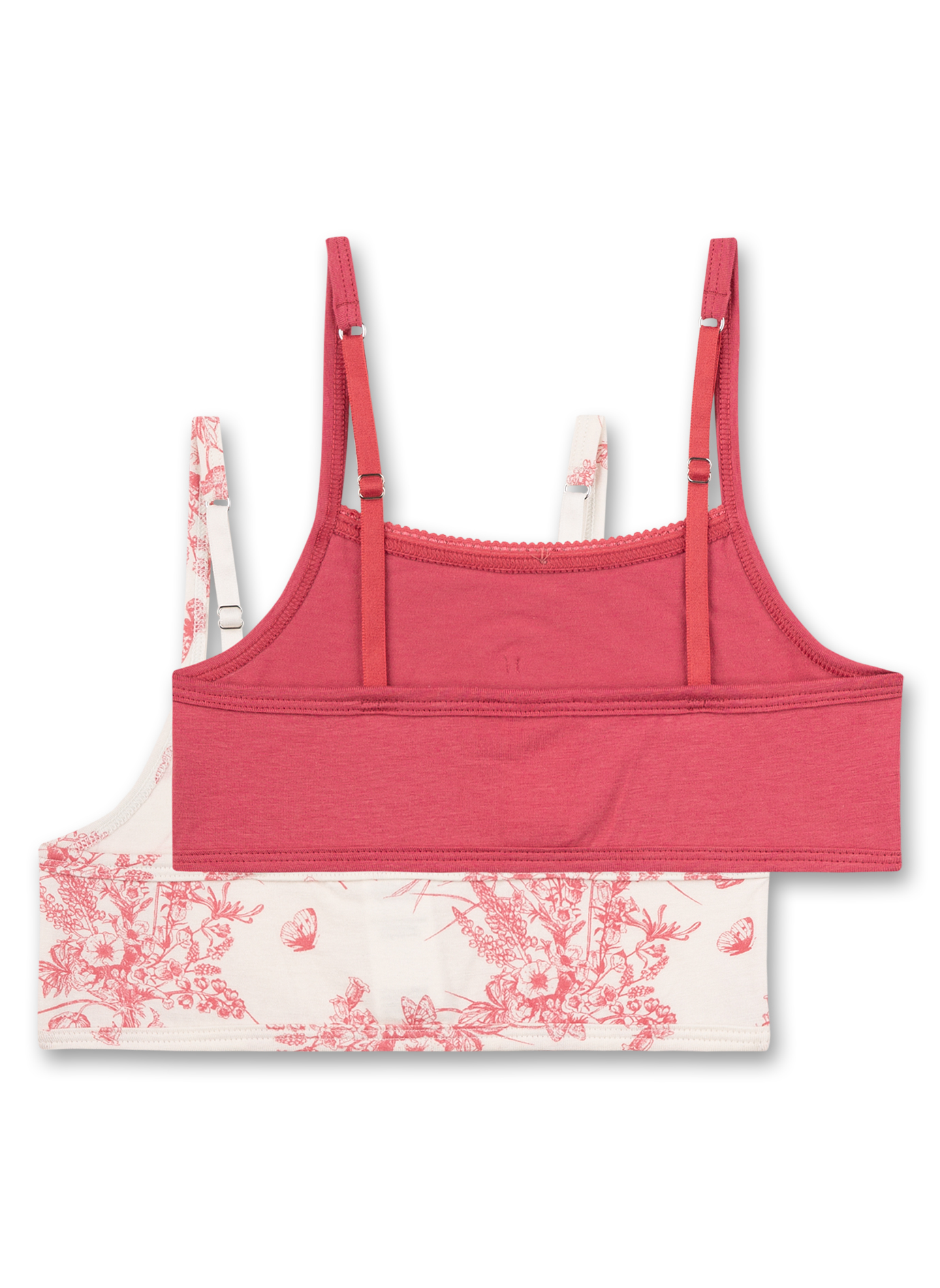 Mädchen-Bustier (Doppelpack) Off-White und Rosa