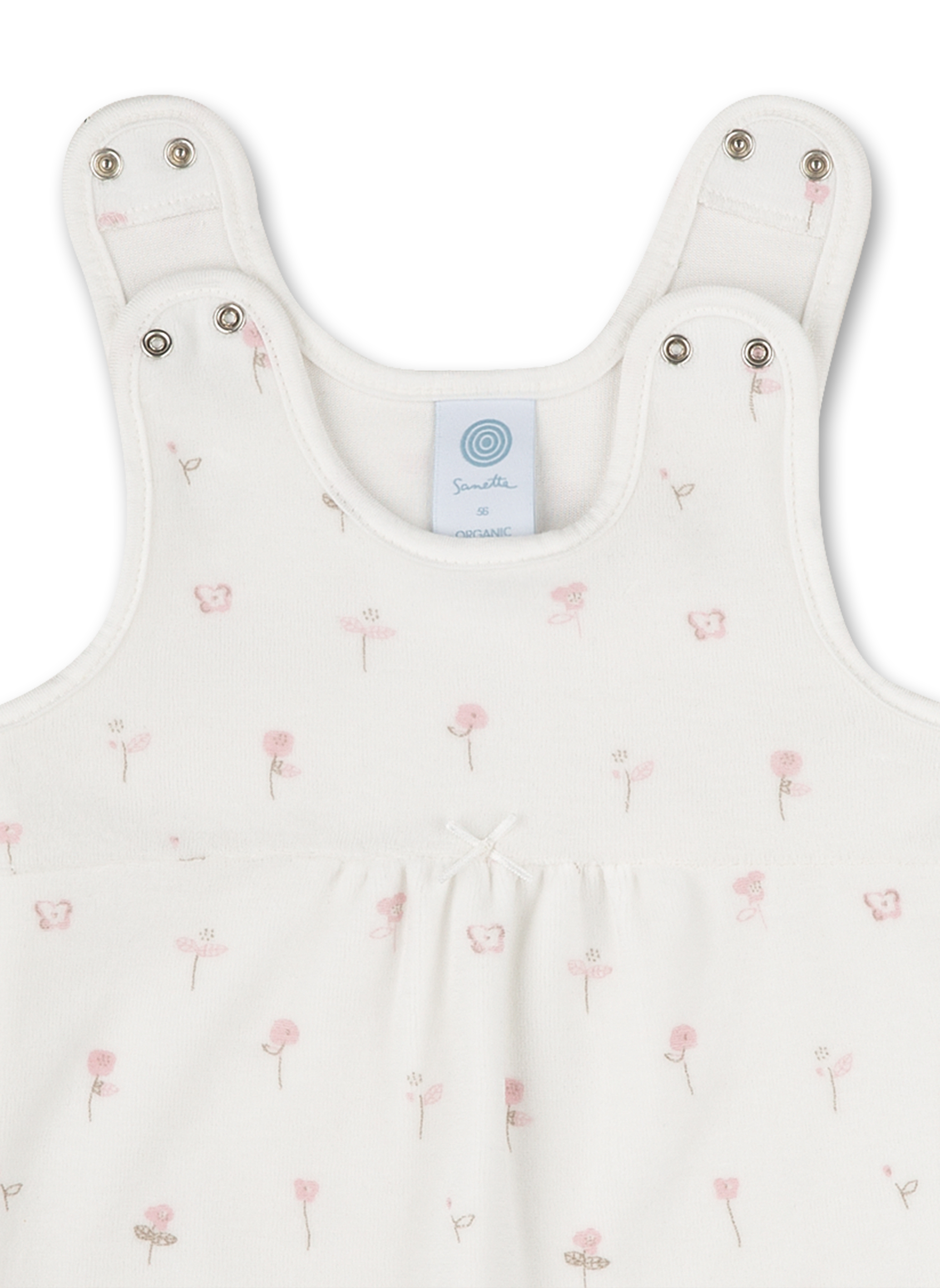 Baby, Kleid, Rosa Blumen, Ärmellos, Bio-Baumwolle