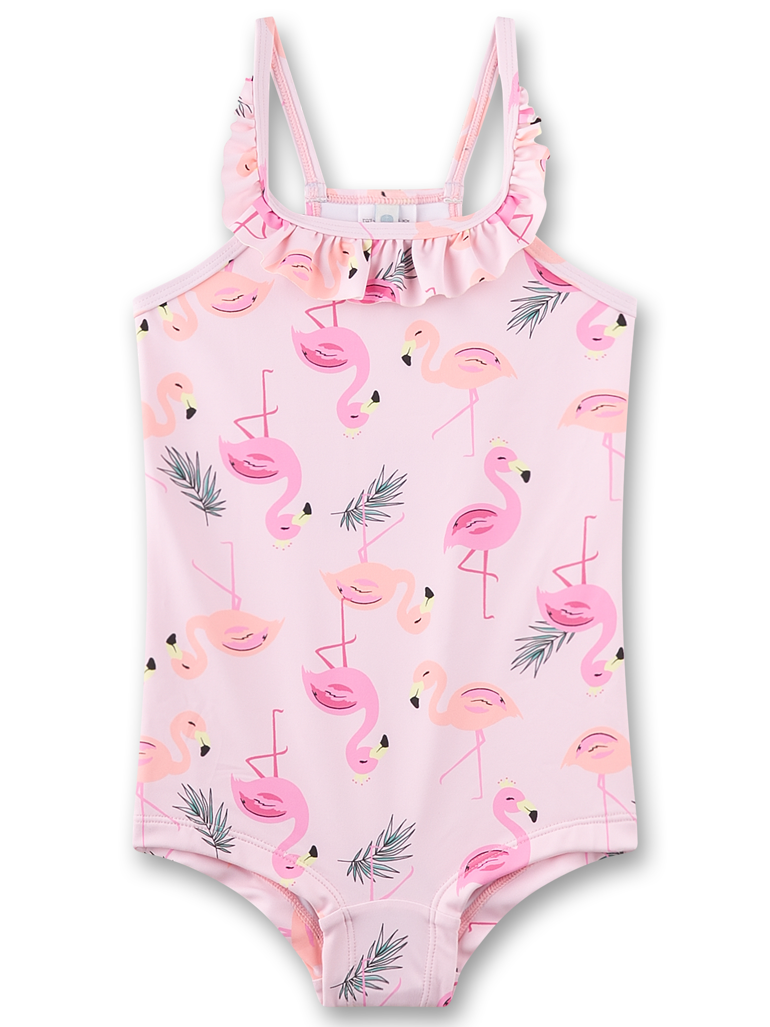 Mädchen-Badeanzug rosa Flamingo
