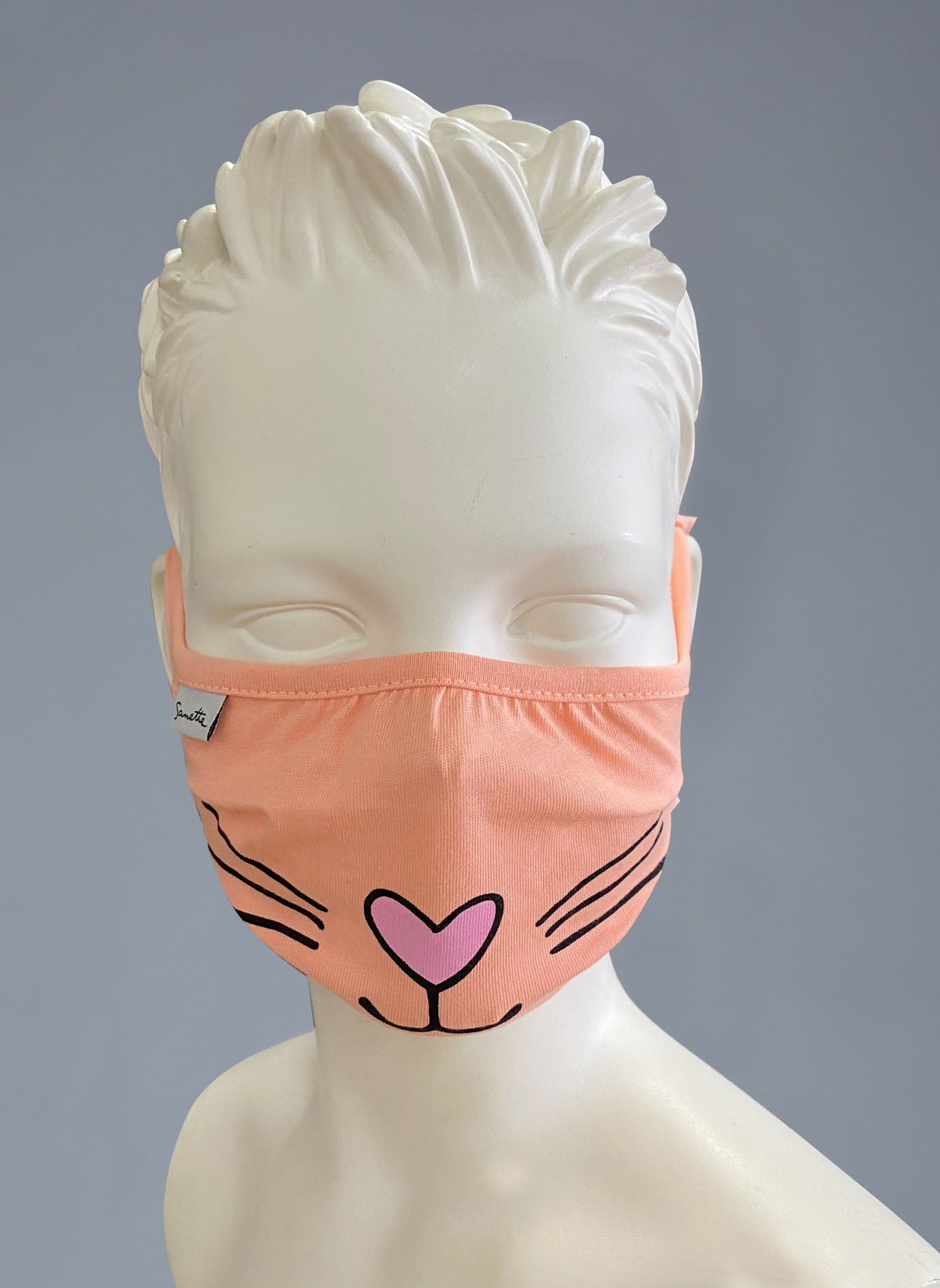 Wiederverwendbare Mund-Nasen-Maske Mädchen Doppelpack Orange