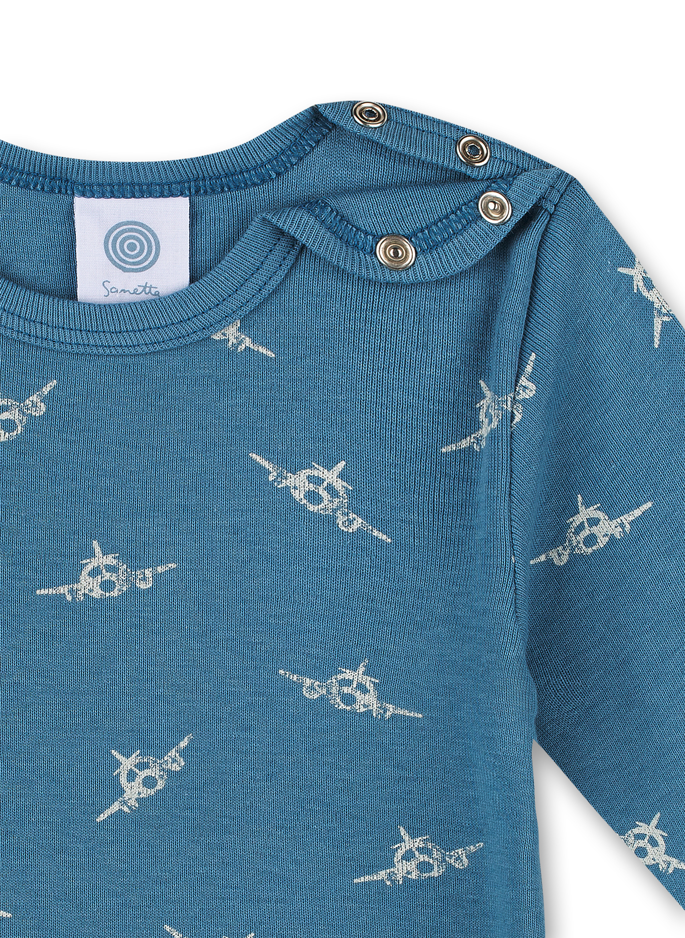 Body langarm Blau Plane