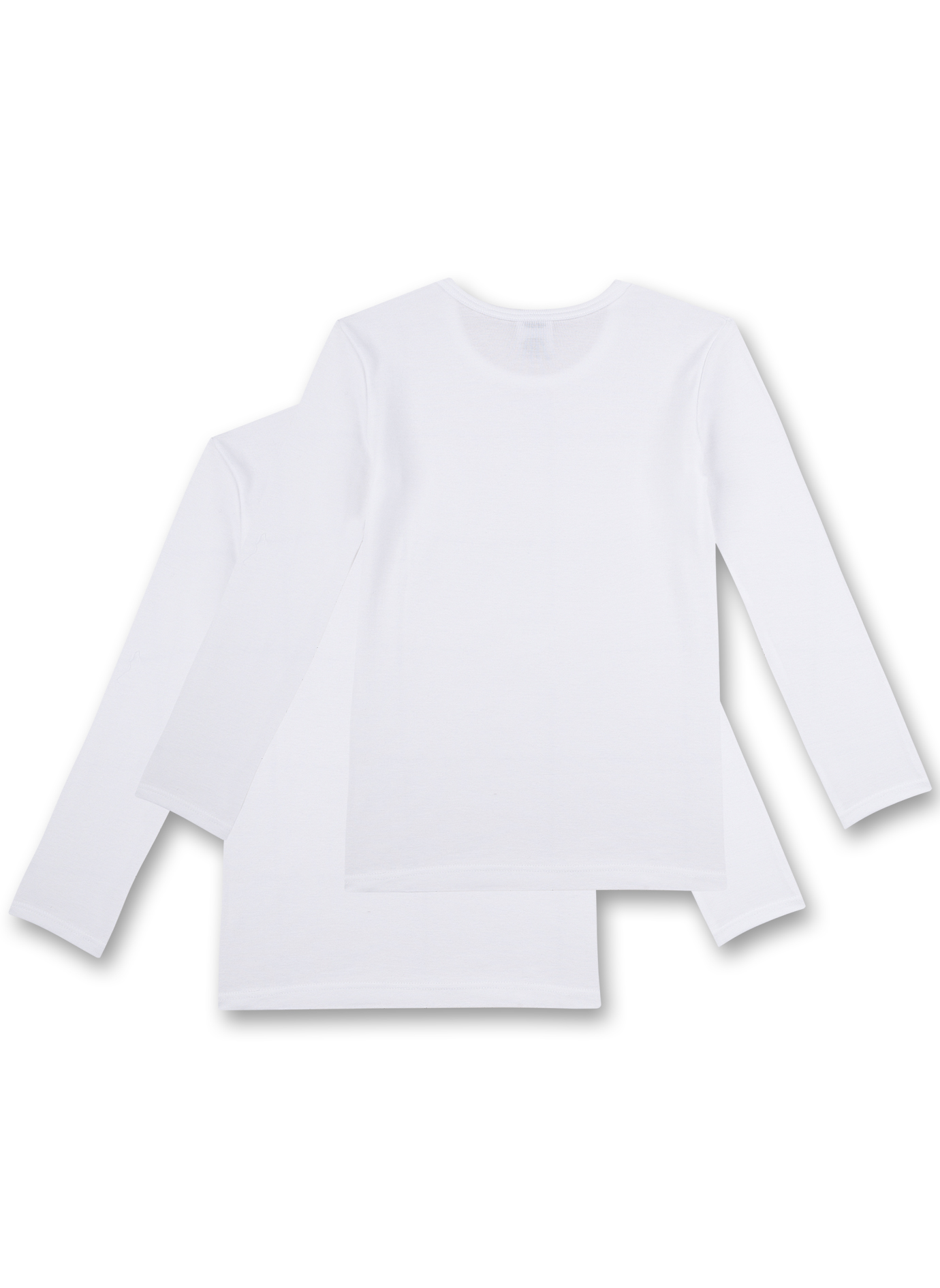 Unisex-Unterhemd langarm (Doppelpack) Weiß
