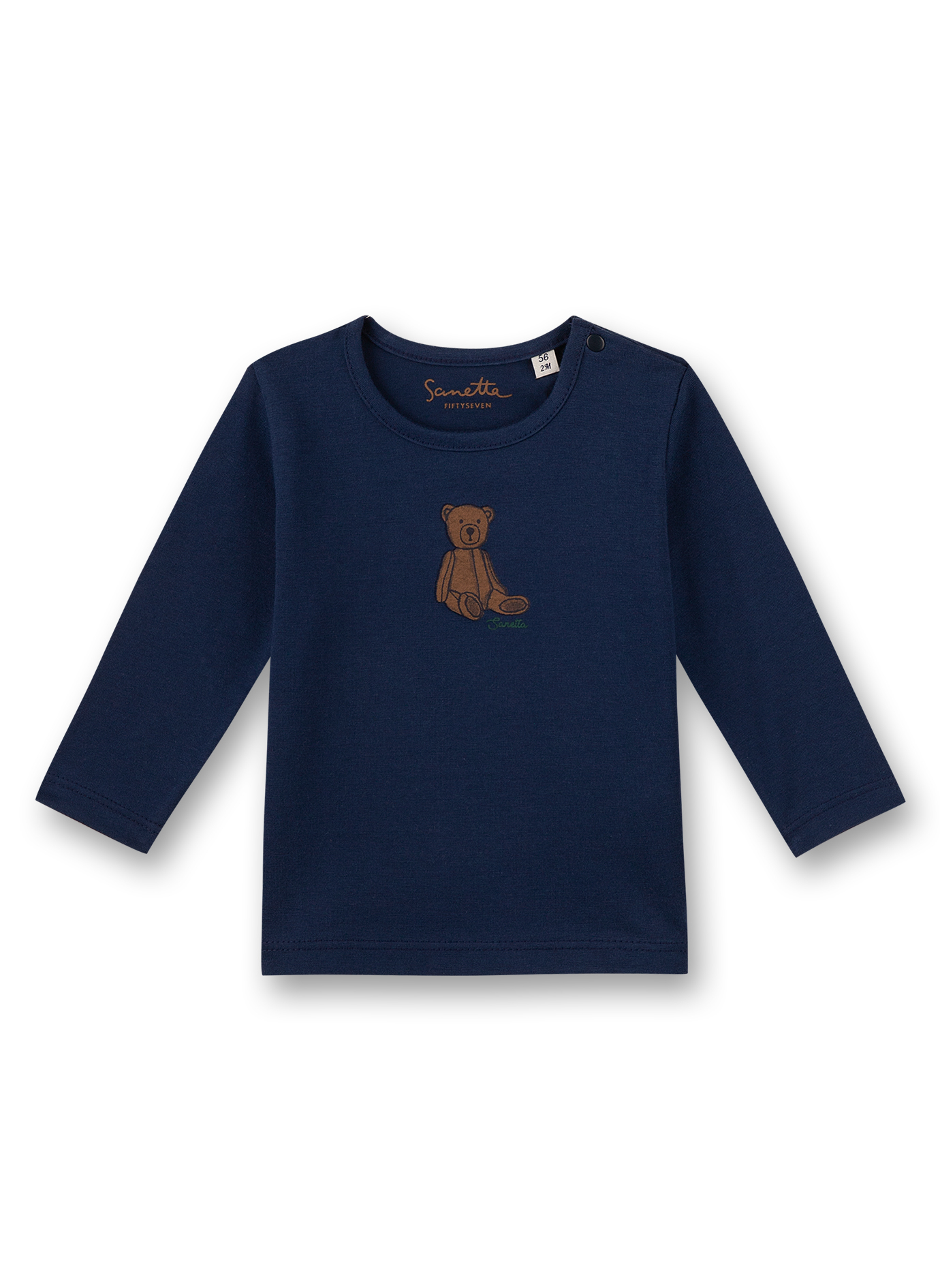 Jungen-Shirt langarm Dunkelblau Little Teddy