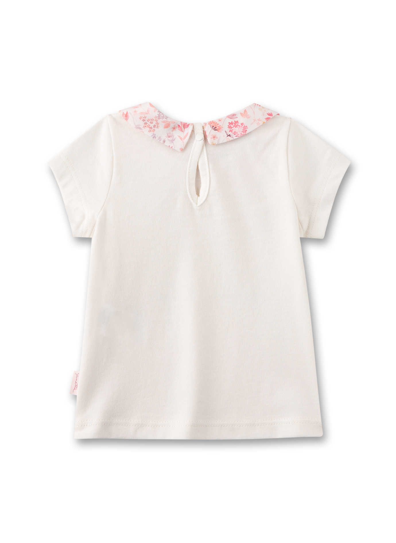 Mädchen T-Shirt Off-White mit Bubi-Kragen