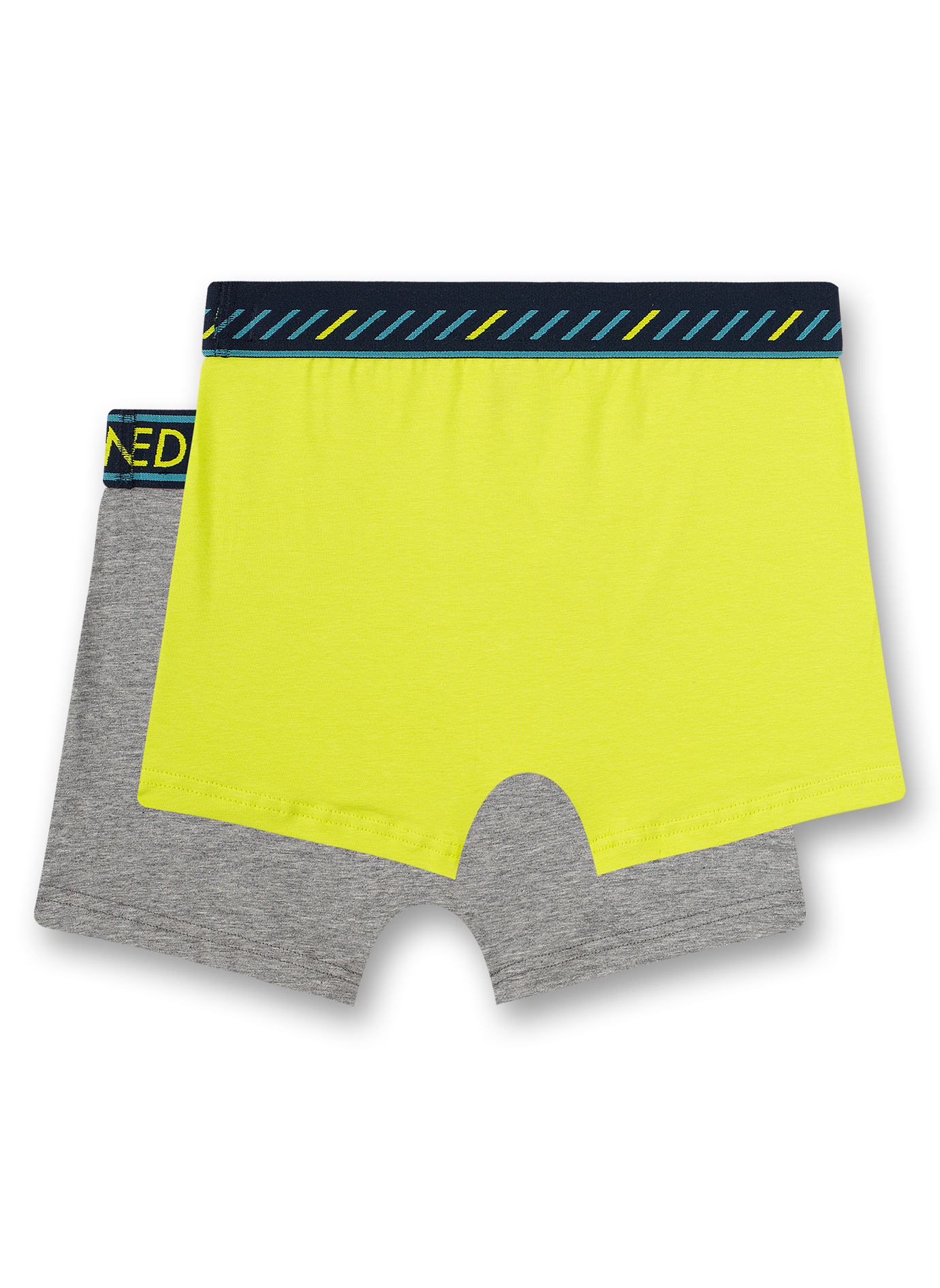 Jungen-Shorts (Doppelpack) Graumelange und Lemon-Grün