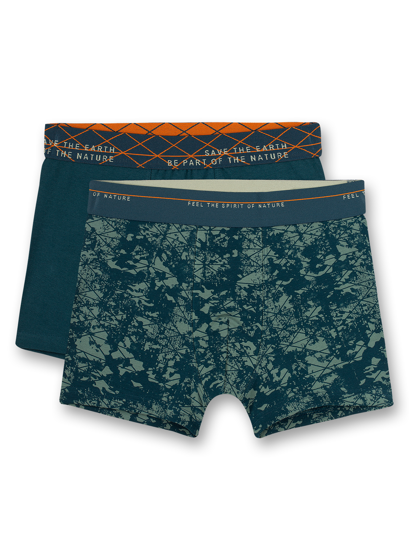 Jungen-Hipshorts (Doppelpack) Grün Camouflage und Blau Wild Adventure