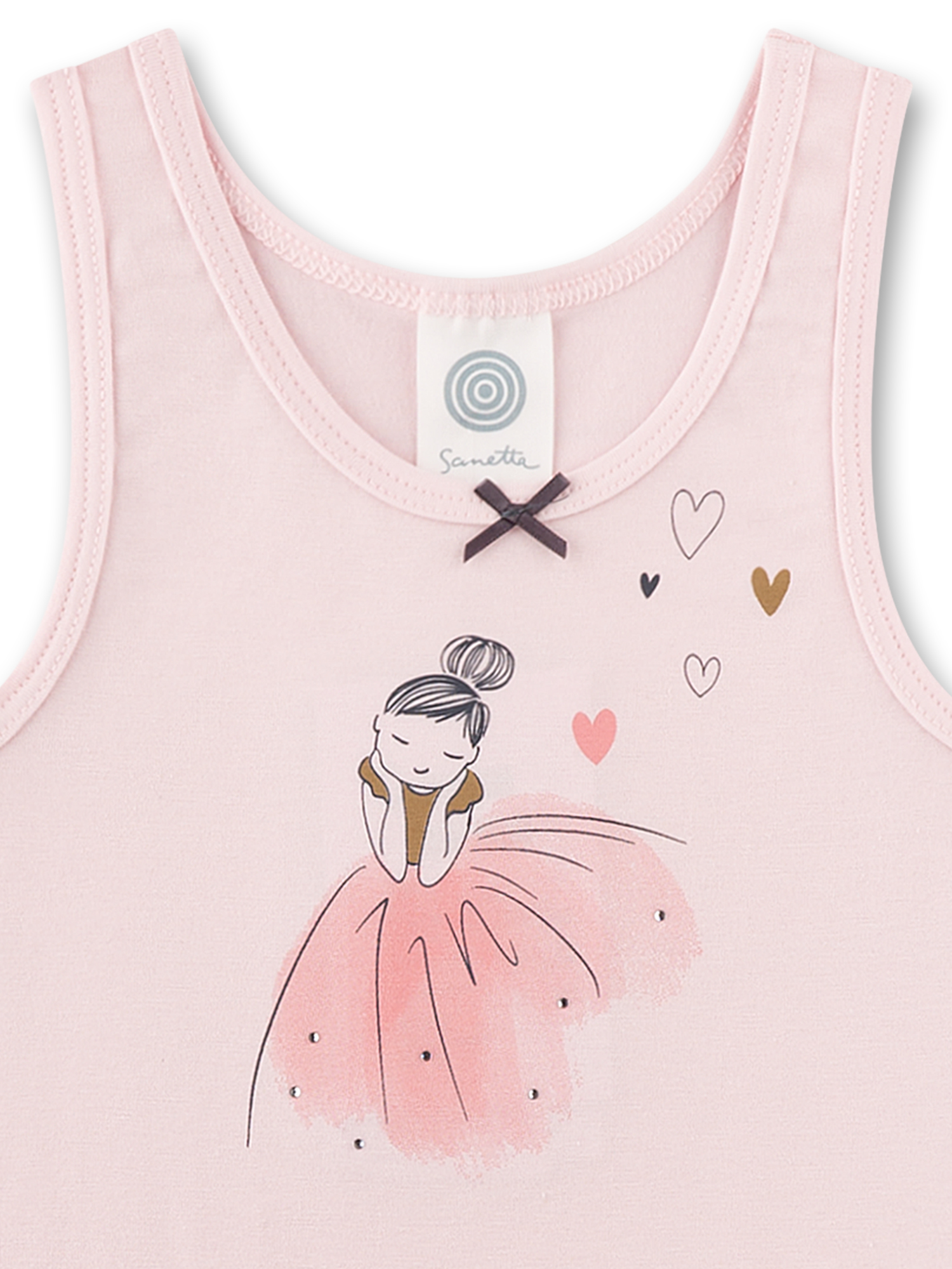 pink, Tanktop, Mädchen-Illustration, Prinzessin-Kleid, Herz-Muster