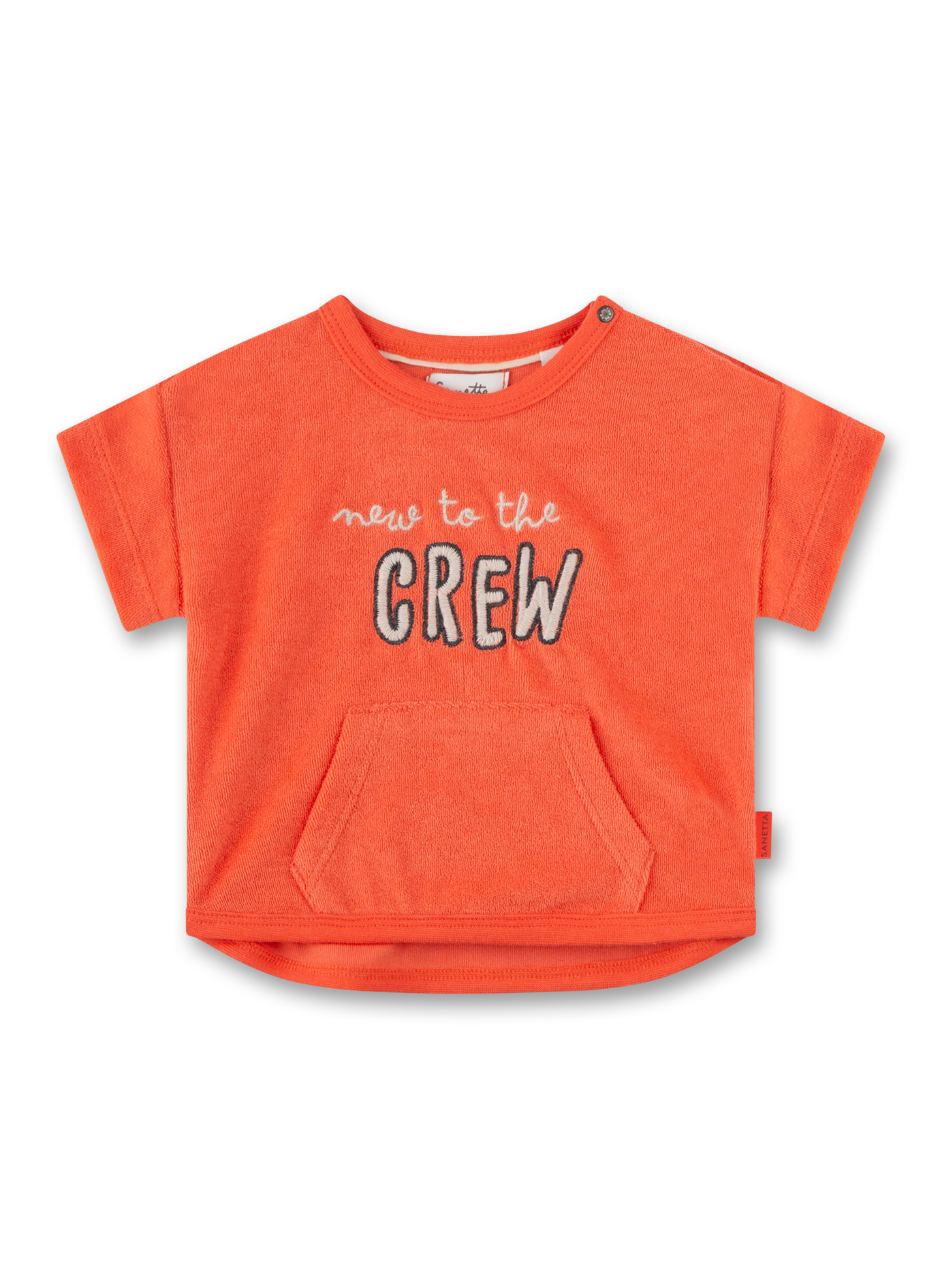 Jungen-Sweatshirt kurzarm Orange aus Frottee