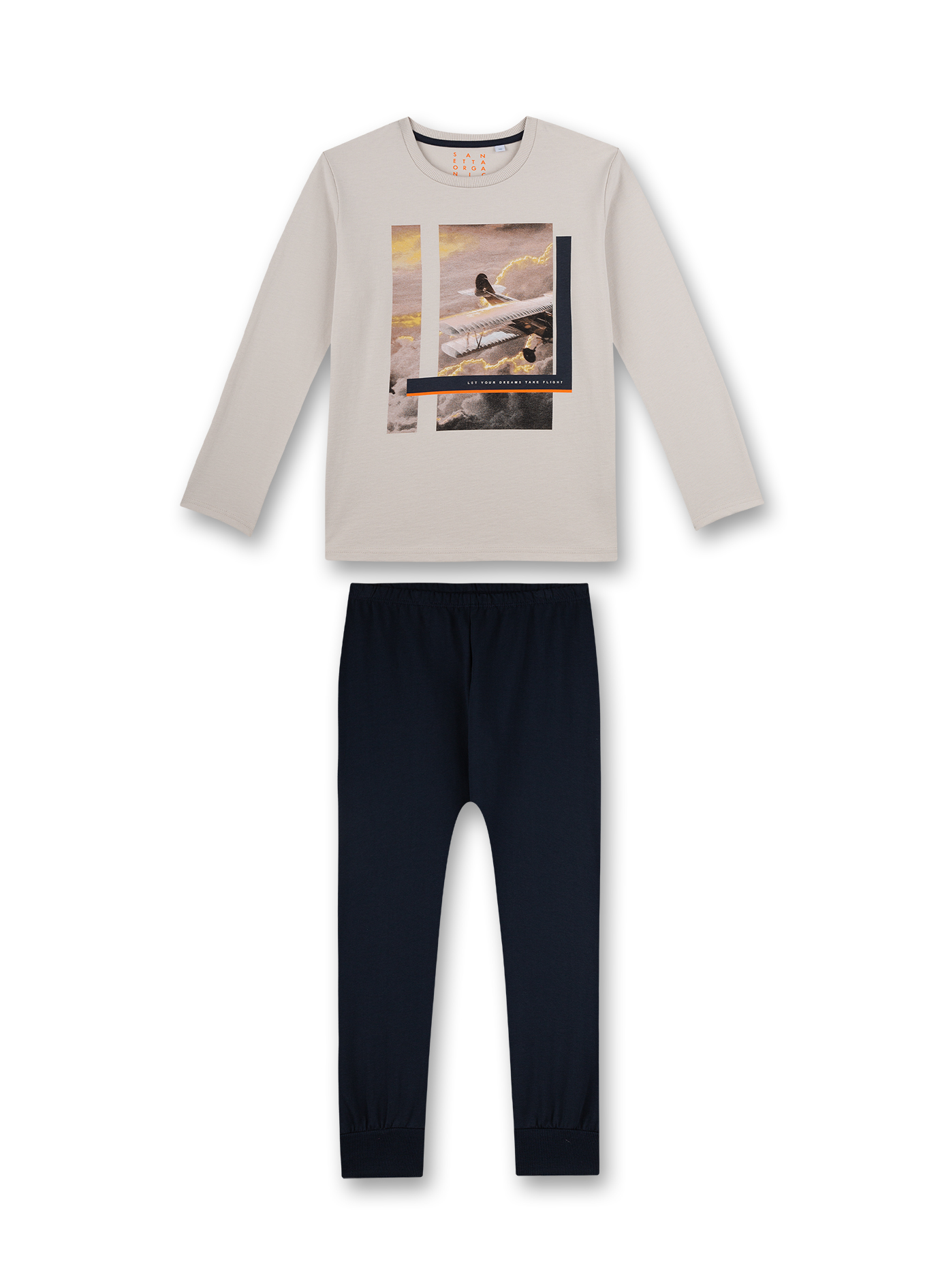 Jungen-Schlafanzug Beige
