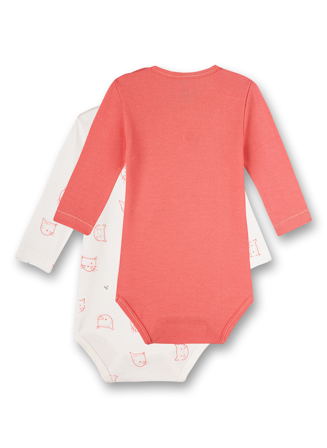 Body langarm (Doppelpack) Off-White und Rosa Tiny Leopard