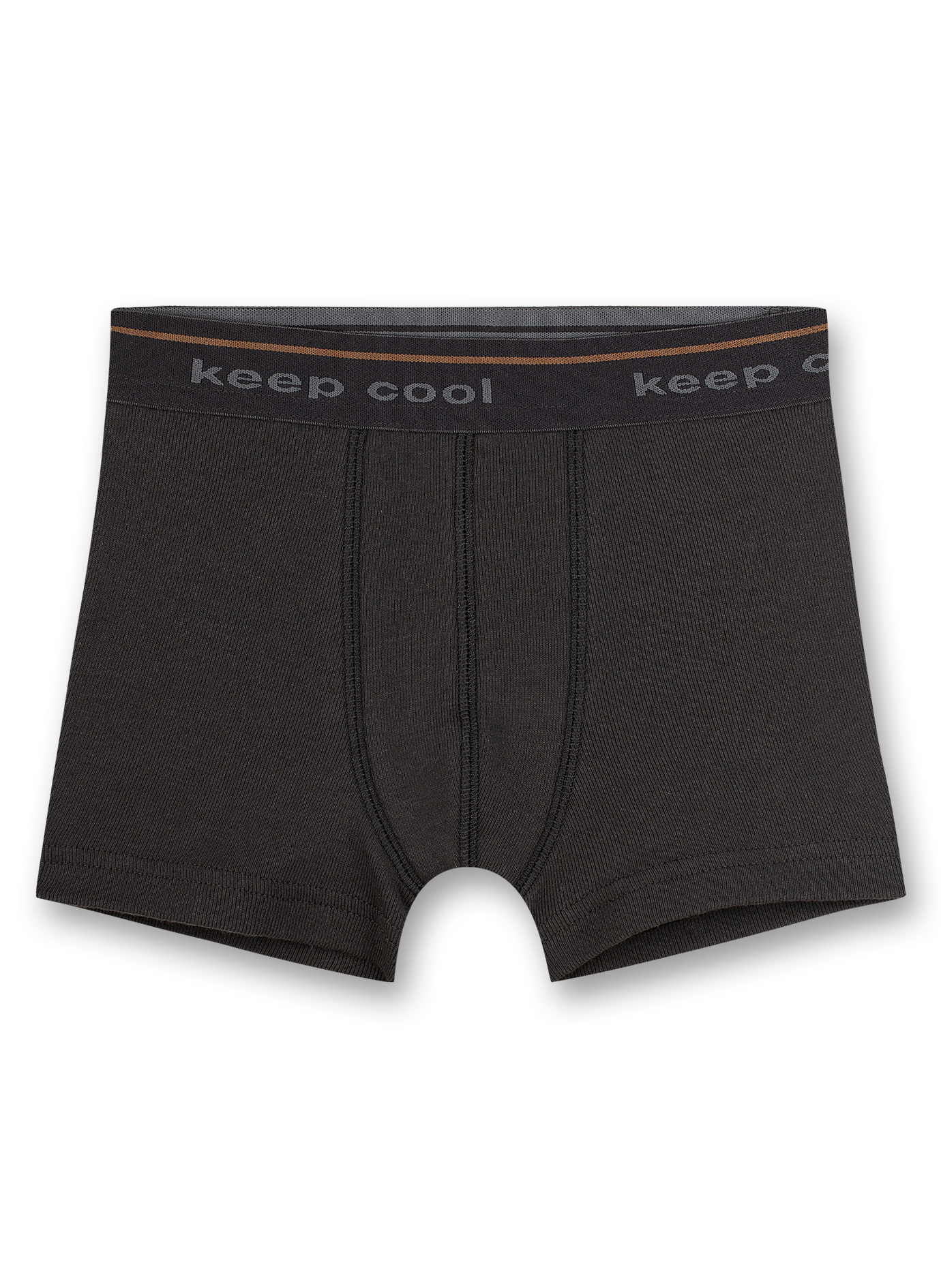 Jungen-Hipshorts (Doppelpack) Dunkelgrau Ringel und Schwarz Bear