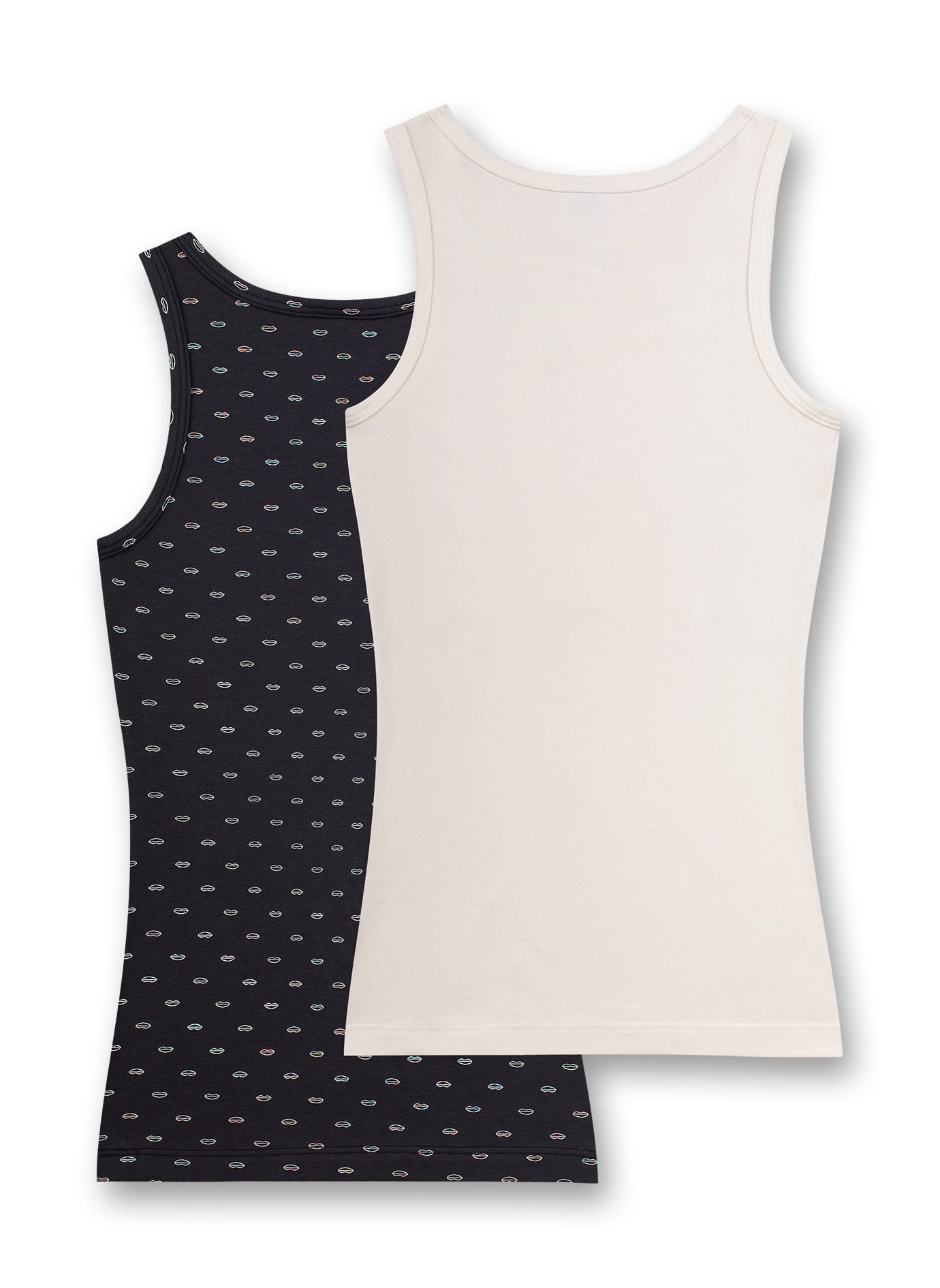 Mädchen-Unterhemd (Doppelpack) Dunkelgrau und Off-White