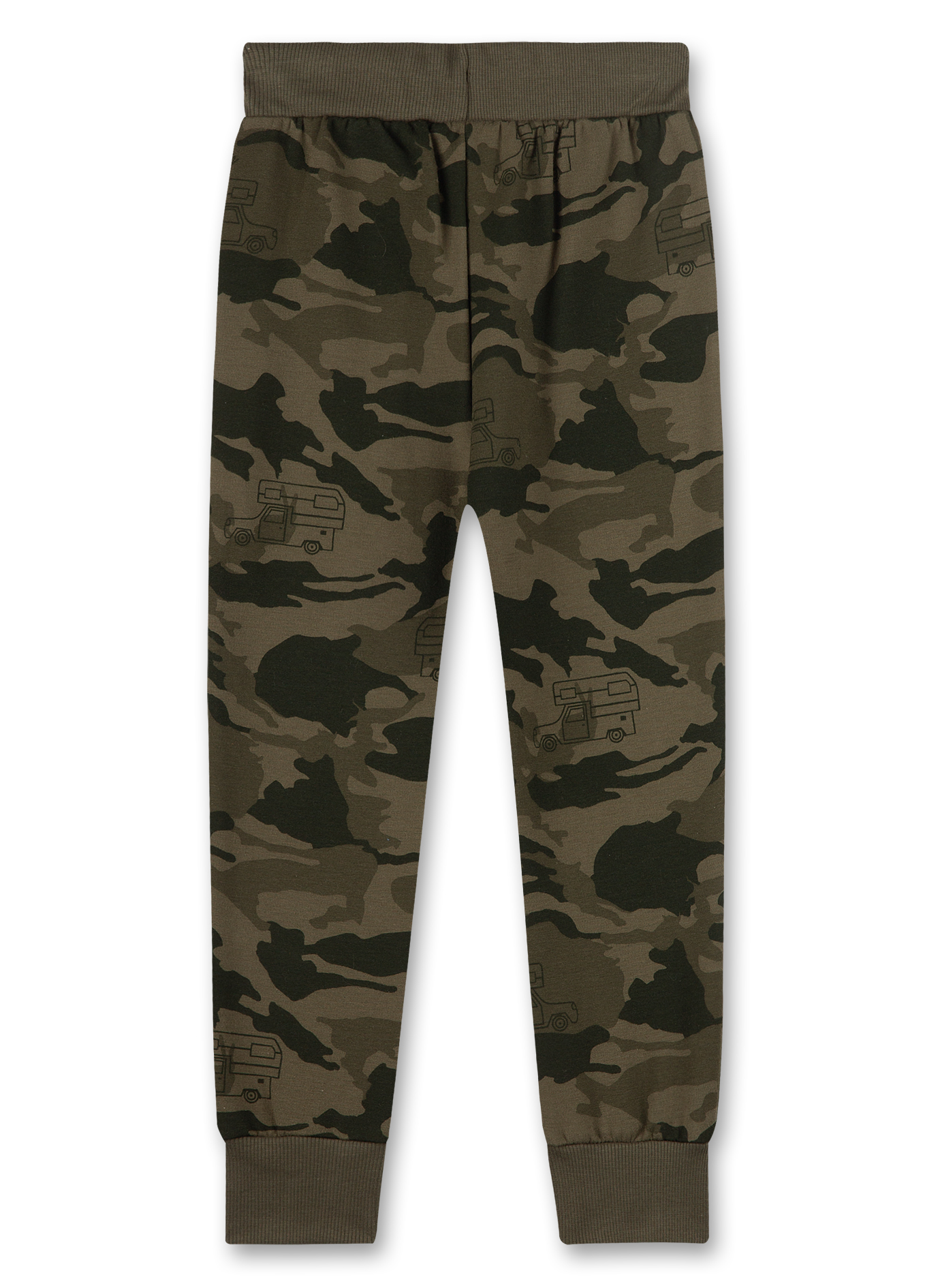 Jungen-Sweathose Grün Camouflage-Allover Expedition