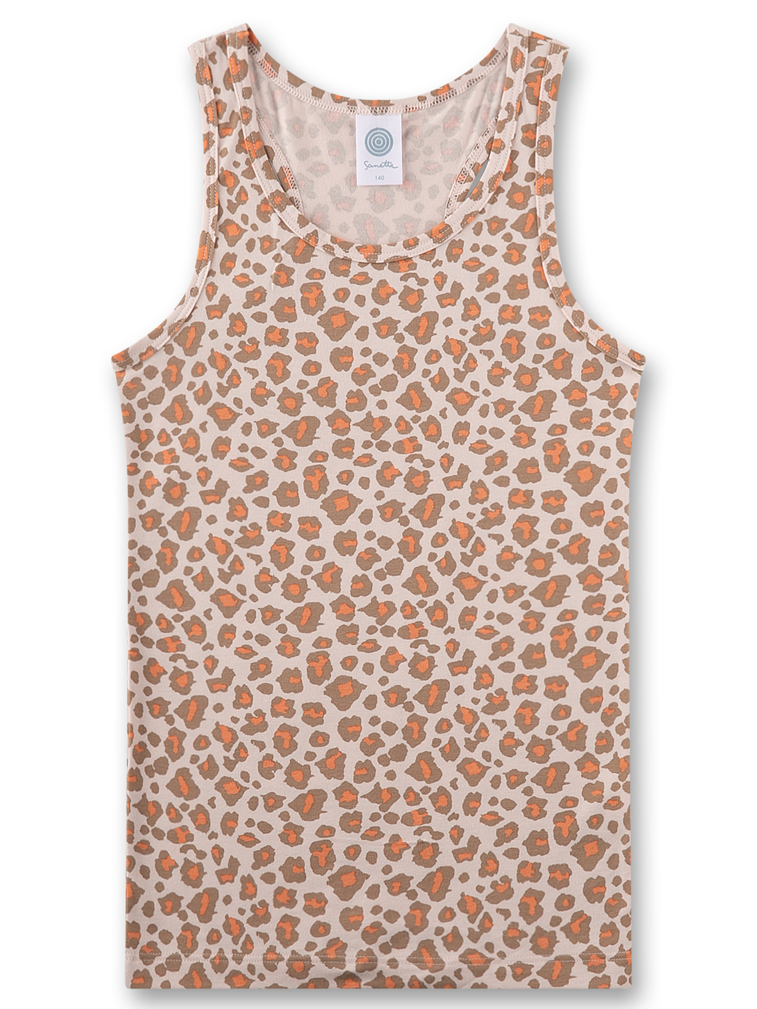 Mädchen-Unterhemd orange Leo-Print