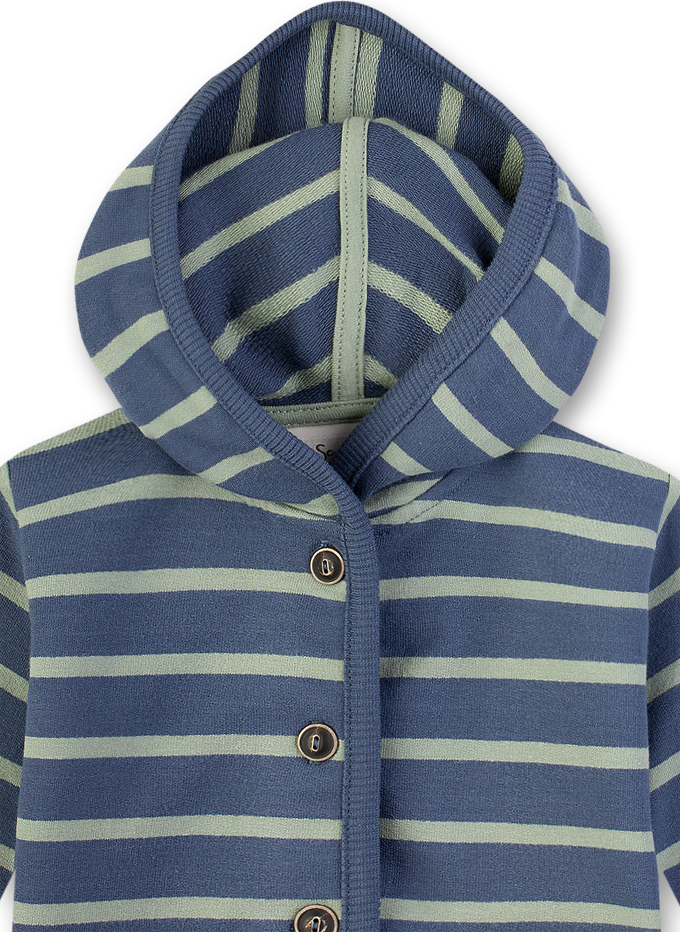 Jungen-Sweatjacke Blau-Grün-geringelt