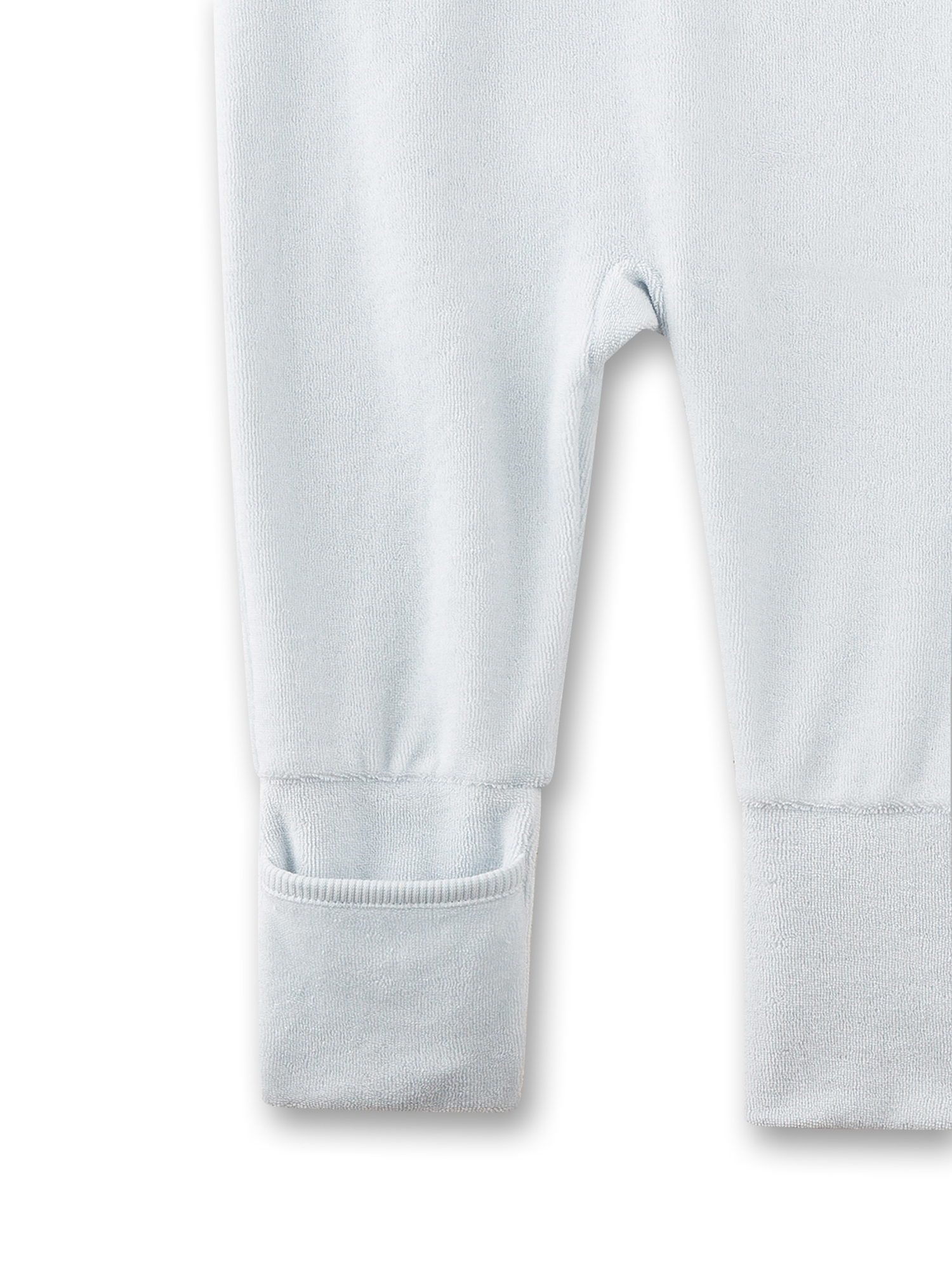 Hoodie-Achsel, Bündchen, Hellblau, Strickstoff, Langarm