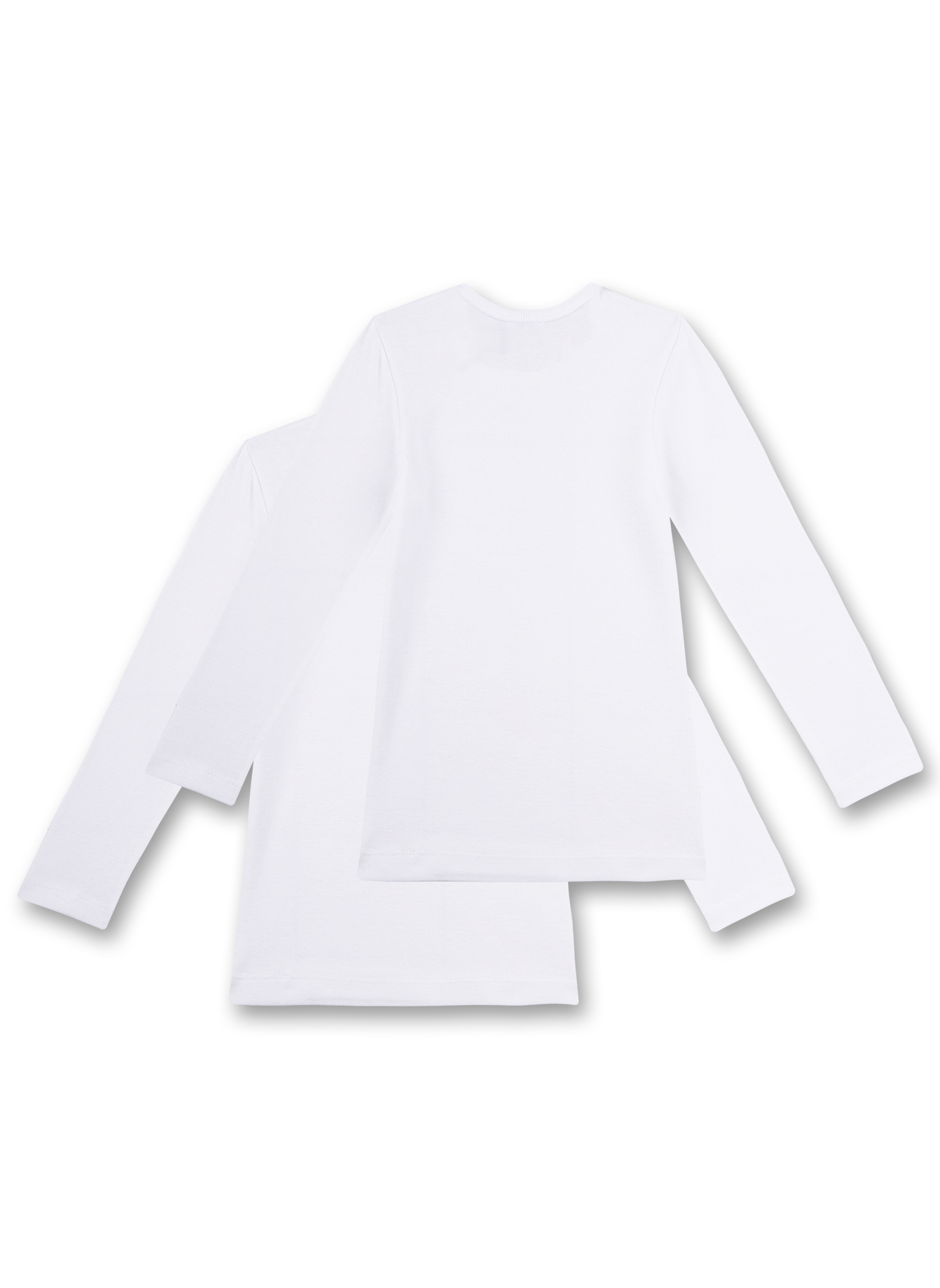 Unisex-Unterhemd langarm (Doppelpack) Weiß
