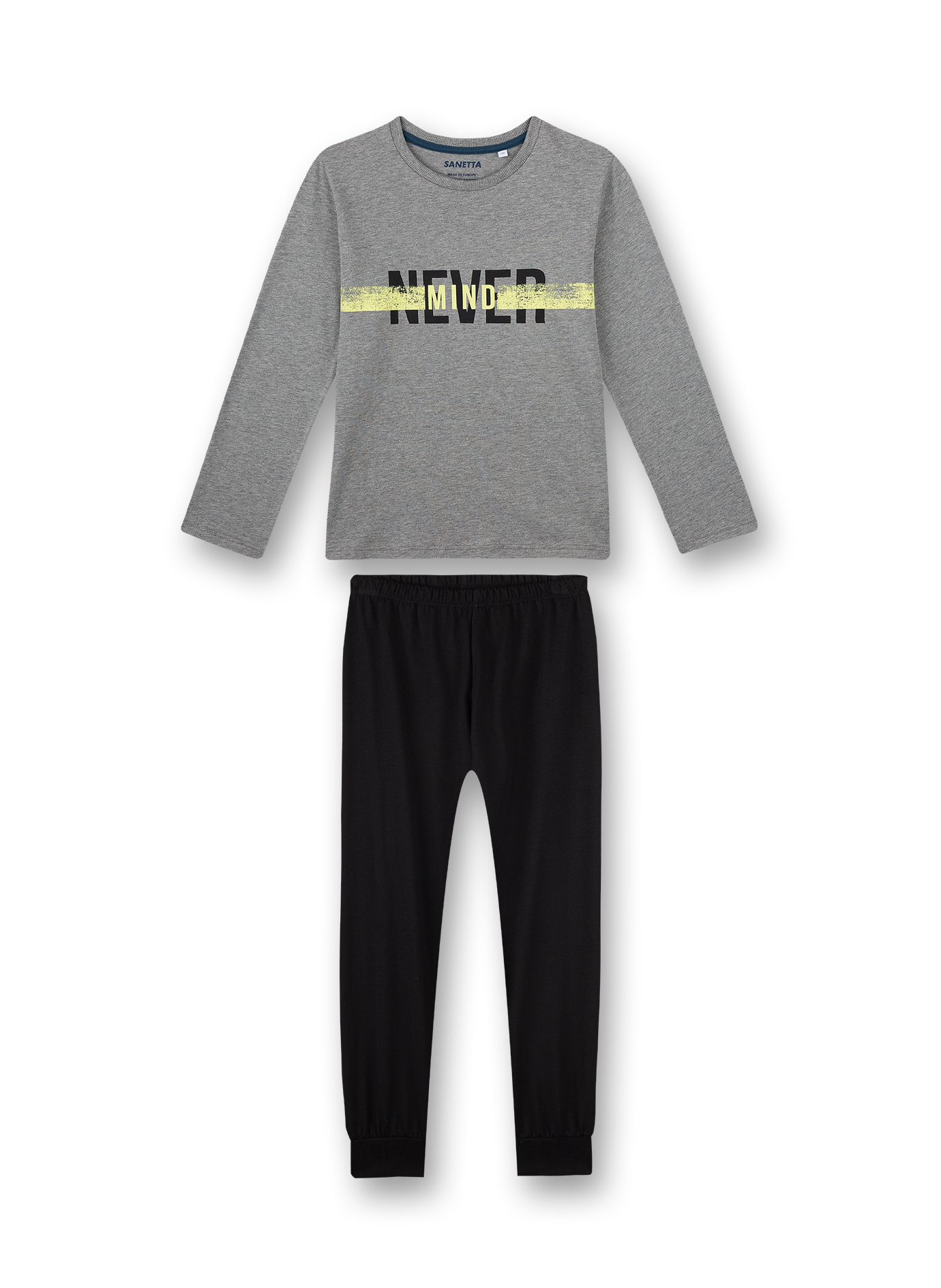 Jungen-Schlafanzug lang Graumelange Skate