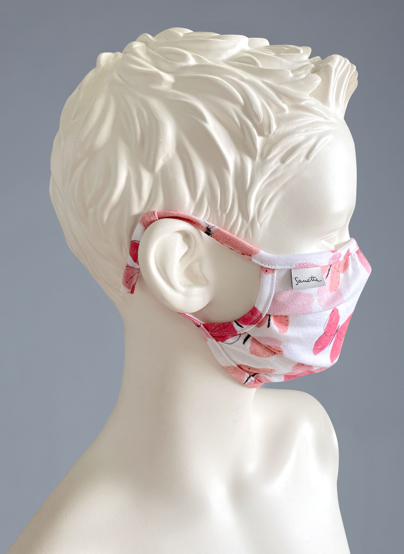 Wiederverwendbare Mund-Nasen-Maske Mädchen Doppelpack Schmetterlinge Rosa