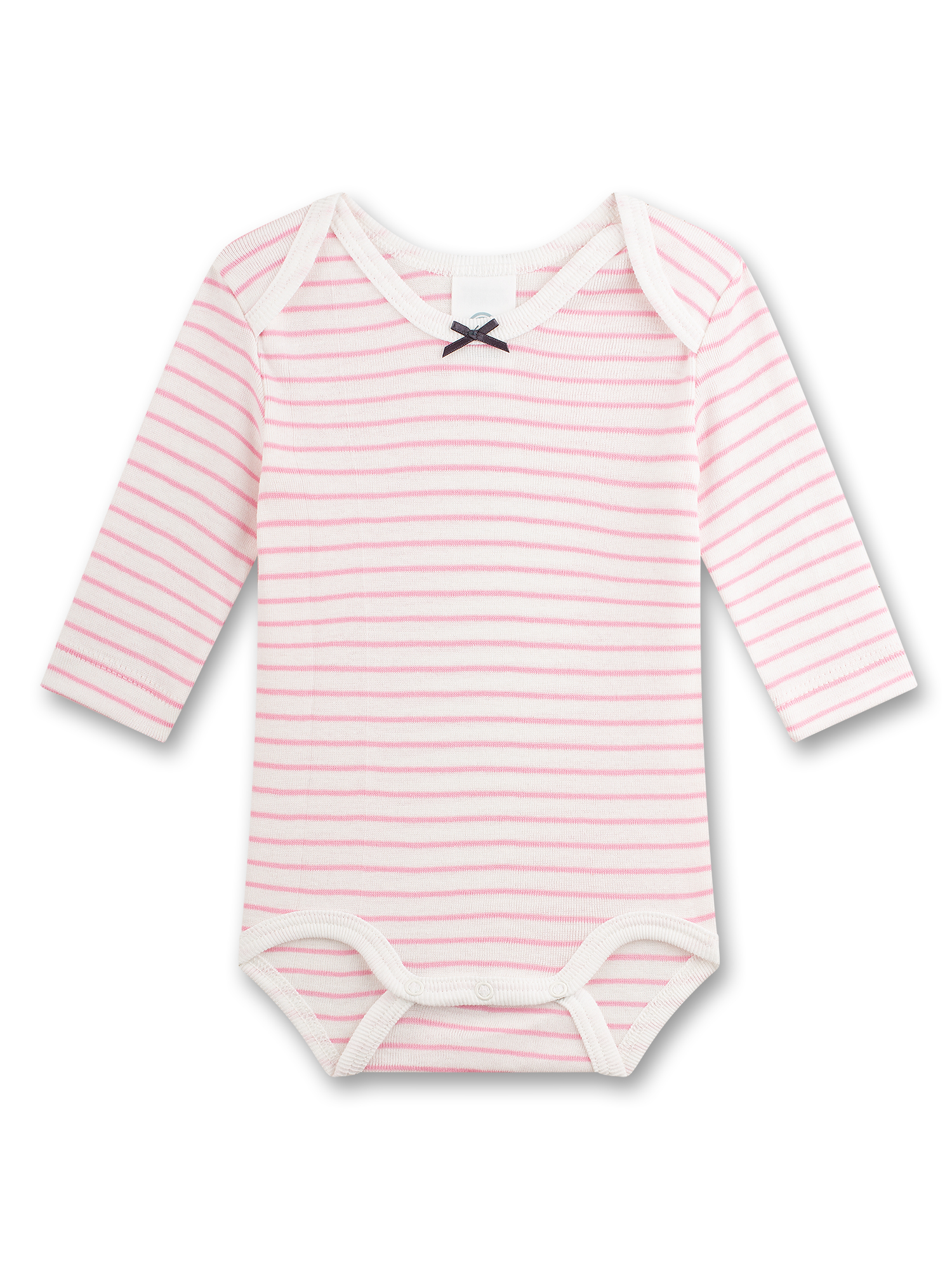 Körper, Leinen, rosa Streifen, Langärmlig, Body