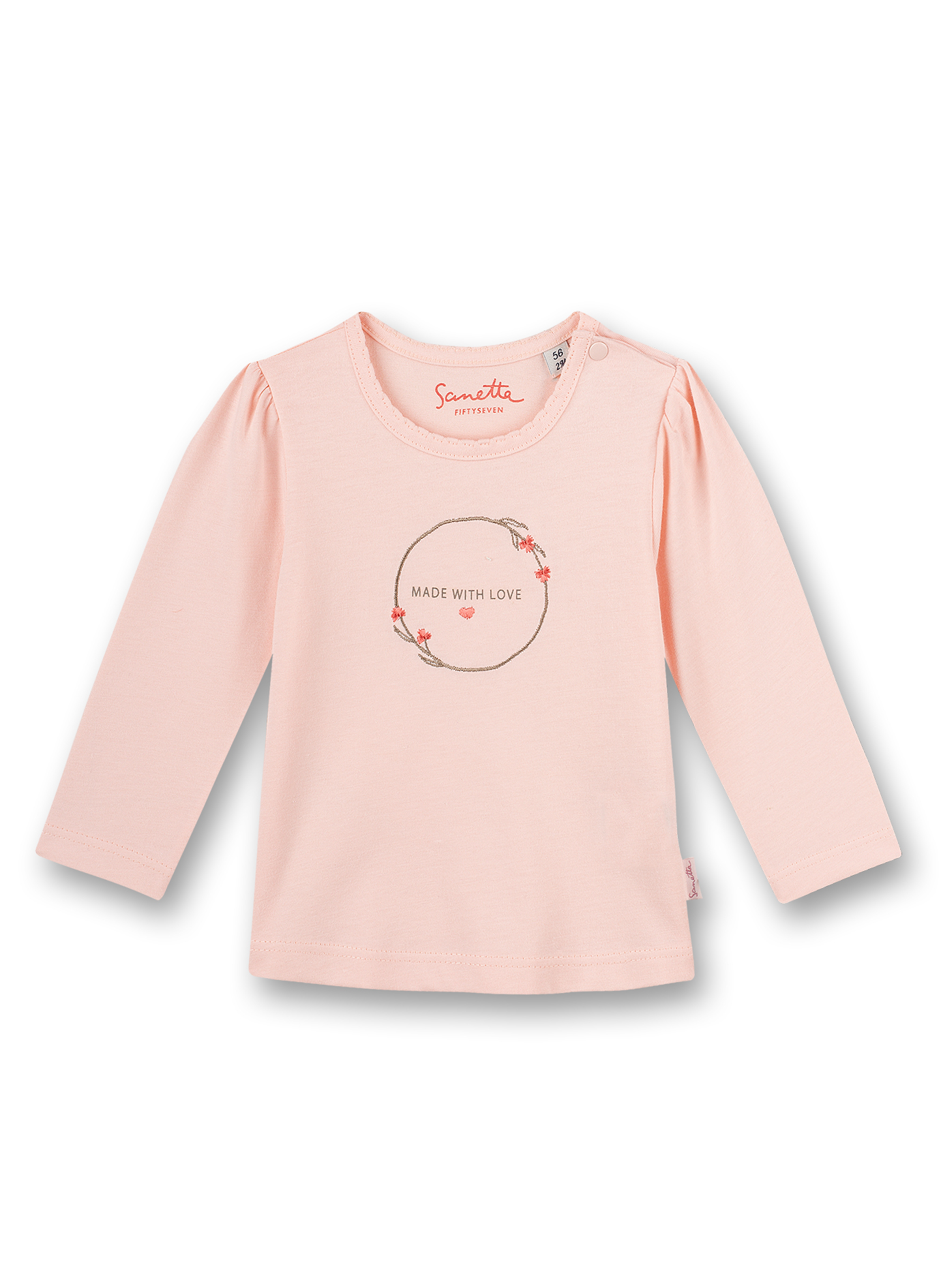 Mädchen-Shirt langarm Rosa Family Stork