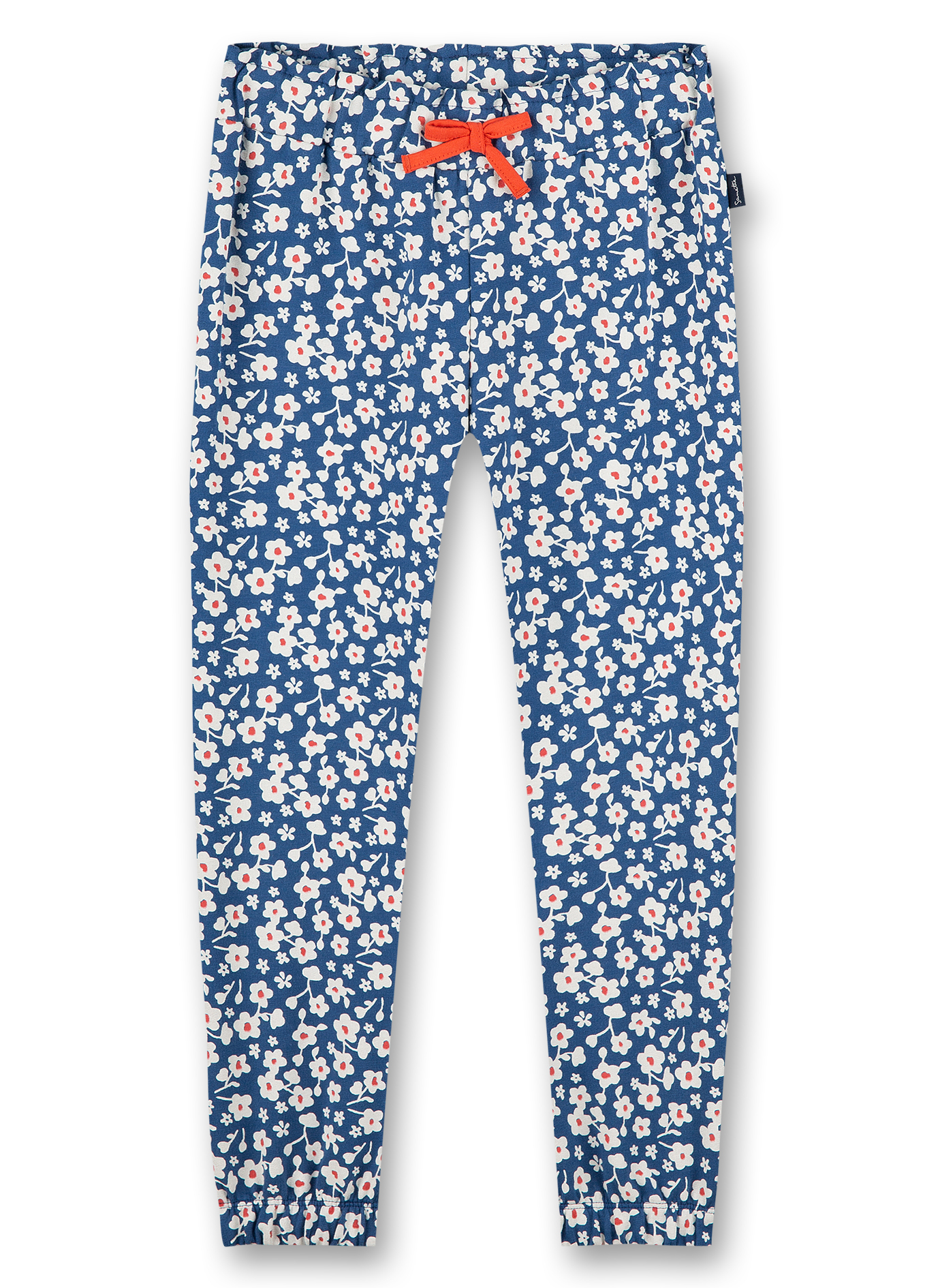 Mädchen-Sweathose Blau Blumen-Allover Strawberry