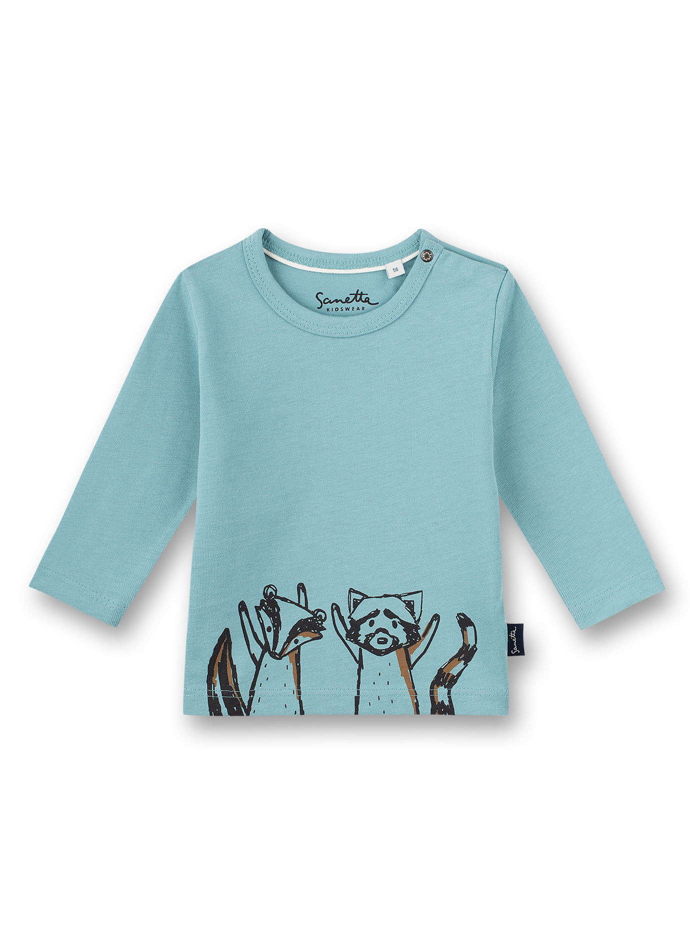 Jungen-Shirt langarm Hellblau Indian Little Panda