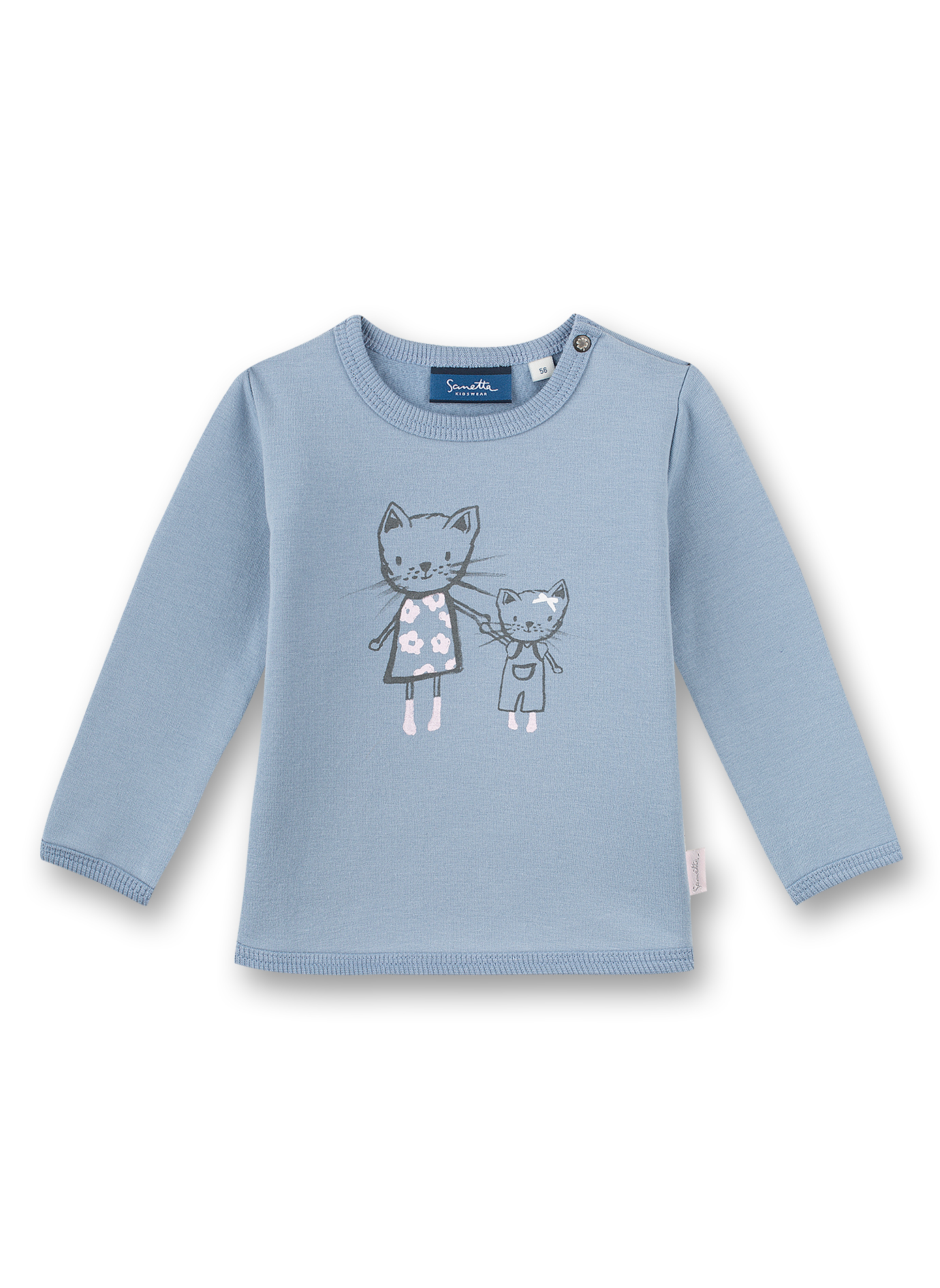 Mädchen-Sweatshirt Blau Emma the Cat 