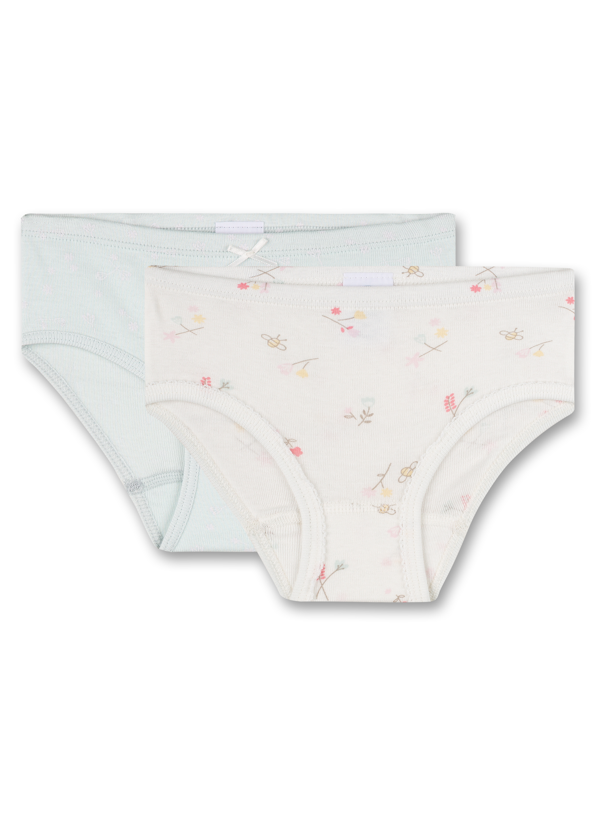 Mädchen-Hipslip (Doppelpack) Off-White und Hellblau