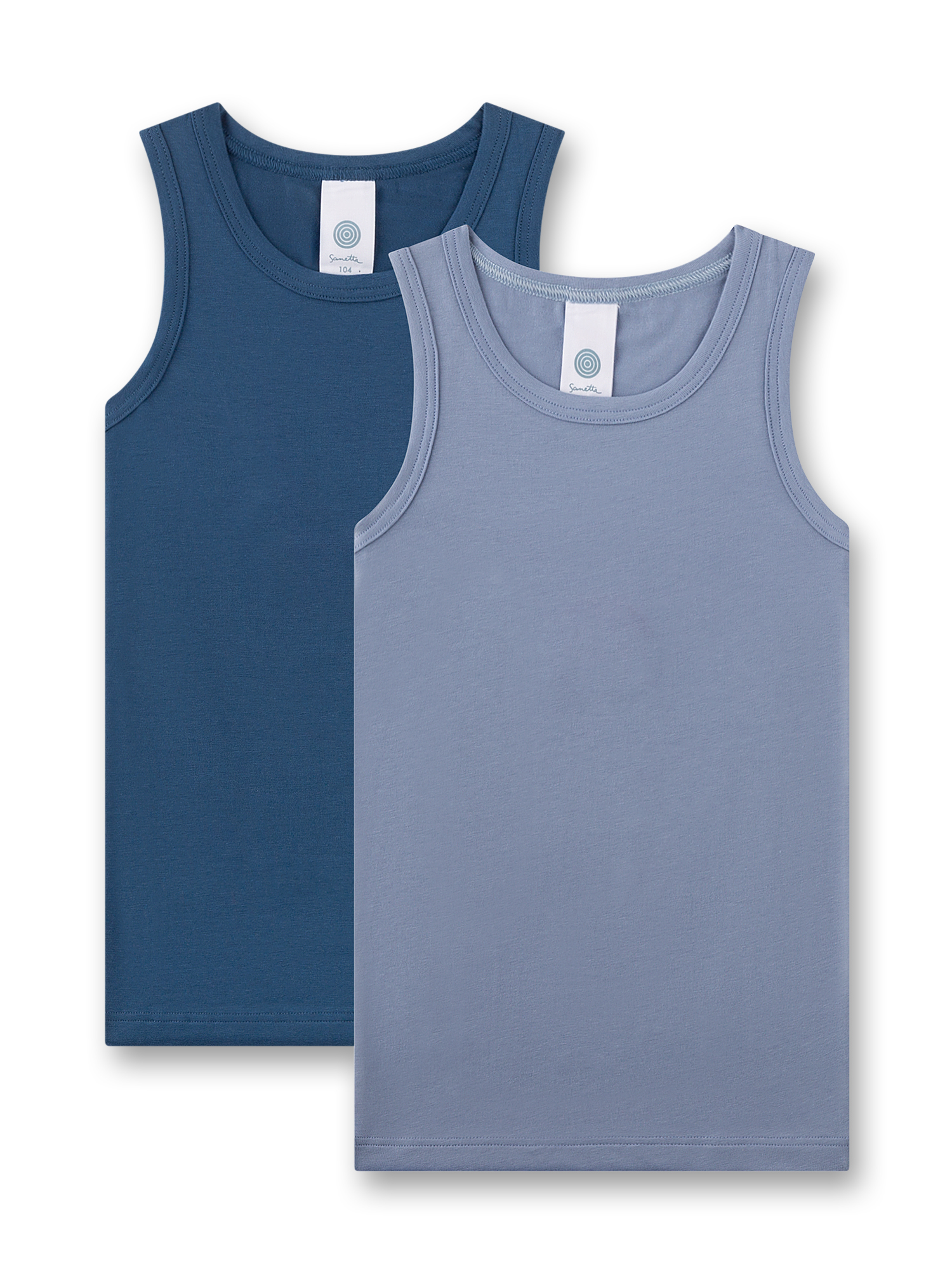 Tanktop, Ärmlos, Gewichtete Farbe, Blau, Doppelpack